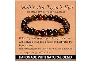 Handmade Multicolor Tiger's Eye Yoga Bracelet - Enhancing Vitality and Abundance