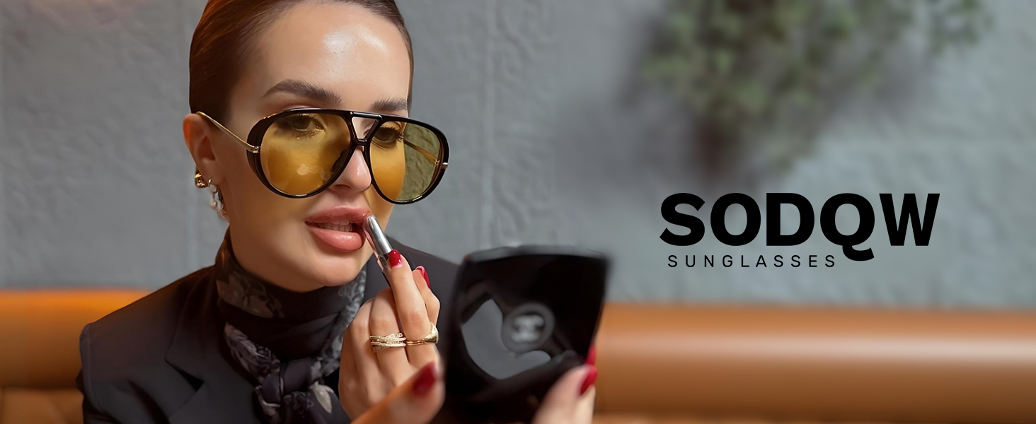Amazon.com: SODQW Oversized Aviator Sunglasses for Women  display picture 3