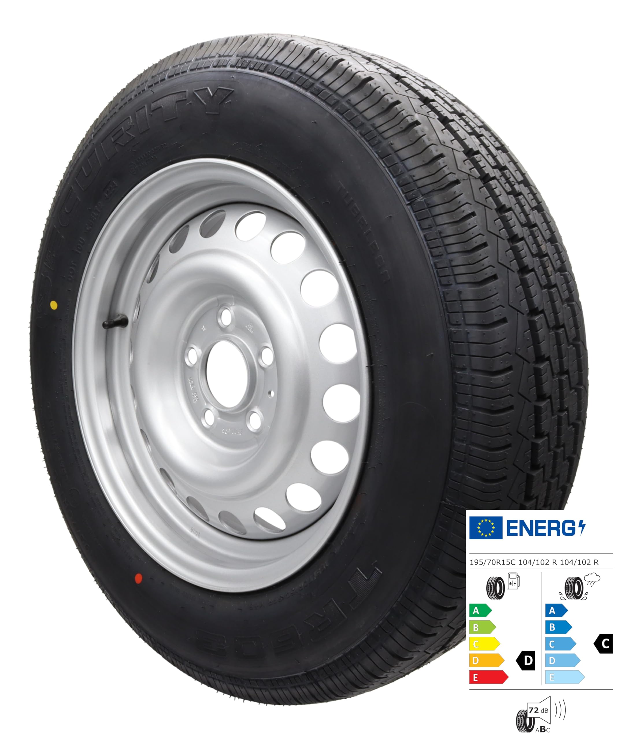 p4U Ruota completa | 195/70R15C 5,5Jx15 112x5 8PR TR603 ET30 - Rimorchio ruota rimorchio, m