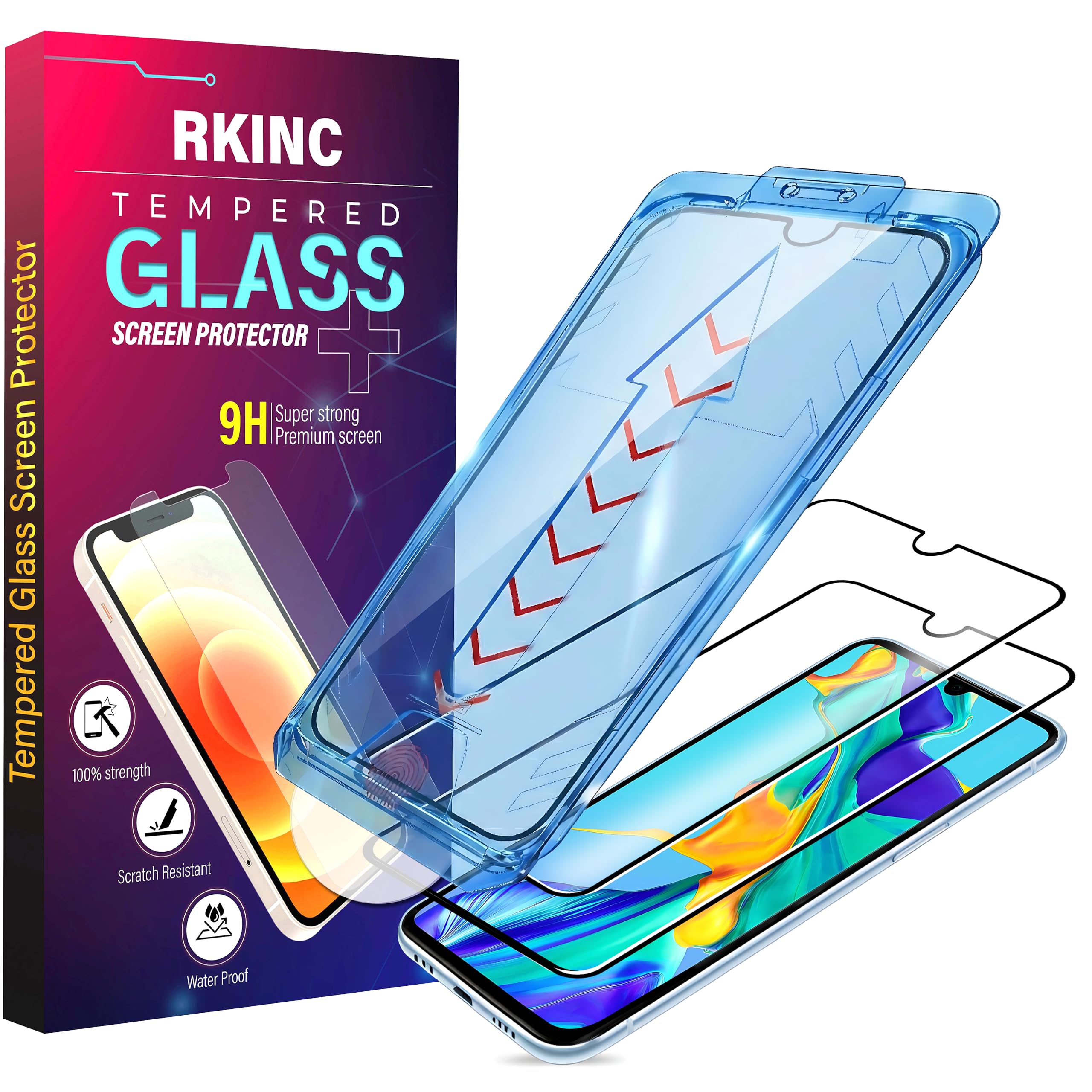 RKINC 2 Stück Panzerglas Schutz Glas für Samsung Galaxy A15 [Automatische Installation] Panzer HD [10X Militärschutz] Displayschutzfolie kratzfest, splitterfrei, blasenfrei