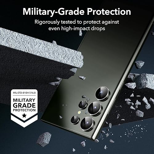 Miniatura 3 de ESR Protector de lente de cámara para Samsung Galaxy S23 Ultra, accesorios para Samsung S23 Ultra, vidrio templado ultrafino resistente a los Negro