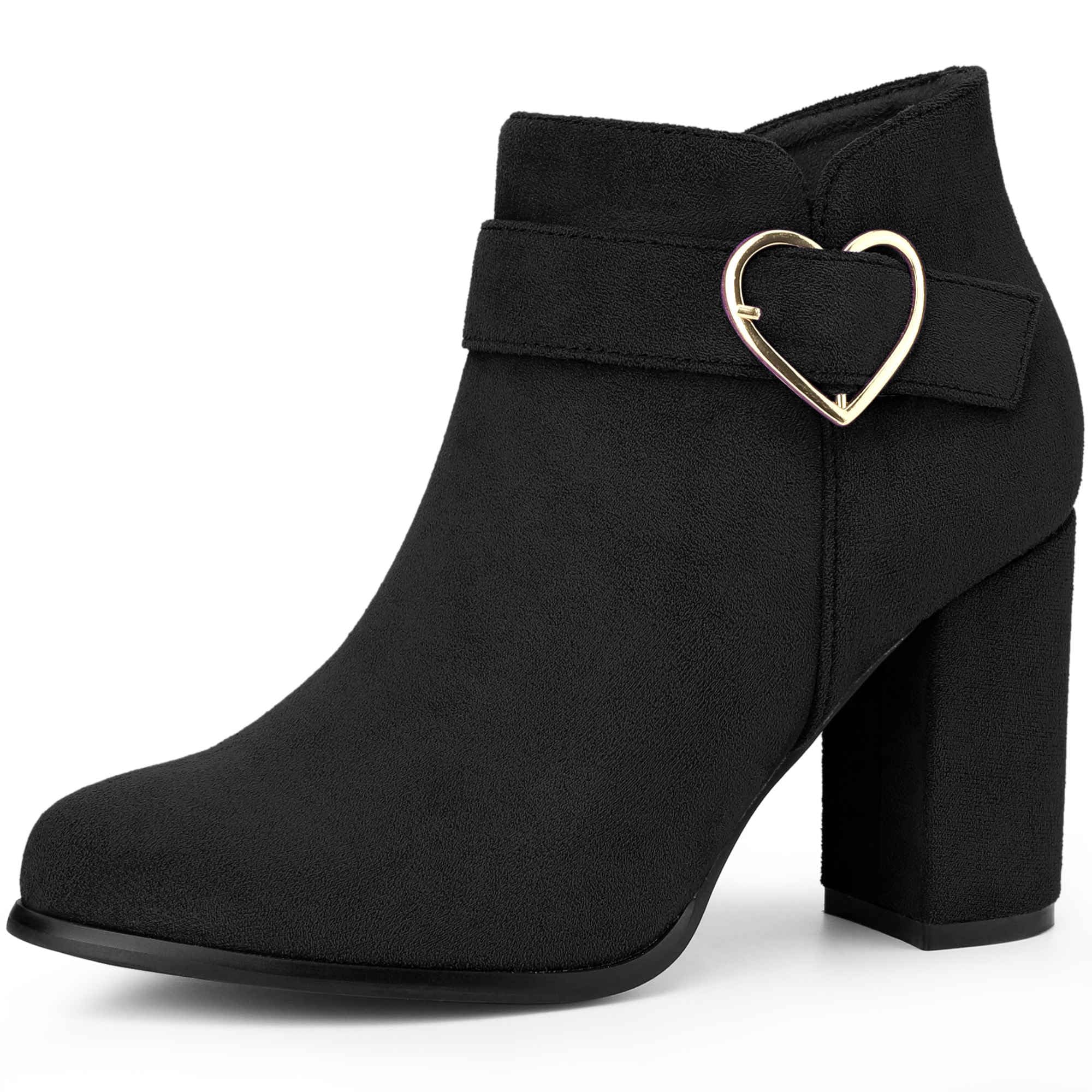 Perphy Buckle Chunky Heels Ankle Boots for Women