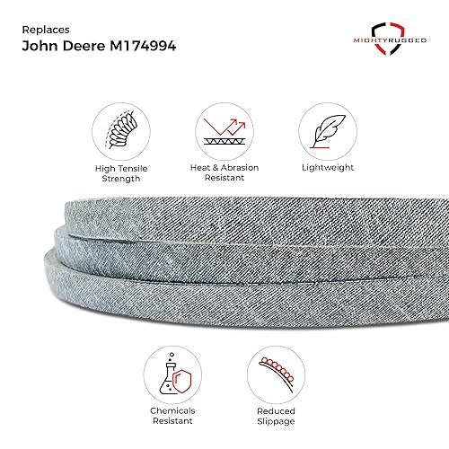 Miniatura 4 de M174994 Reemplazo de cinturón de cubierta de 42 pulgadas, longitud de la correa de 144.8 pulgadas, resistente, duradero, repuesto de correa de corte