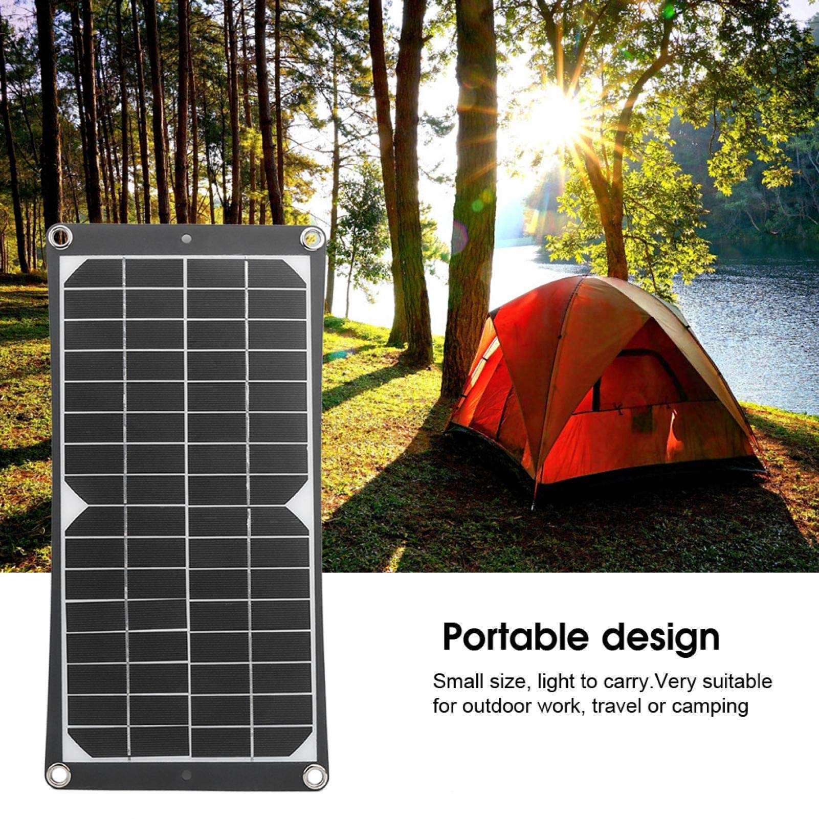 Cargador Solar de batería para Coche, Compacto, Resistente al Agua y al Polvo, con Interfaz USB integrada para Coches, Motocicletas, lanchas, caravanas, autocaravanas y Barcos.