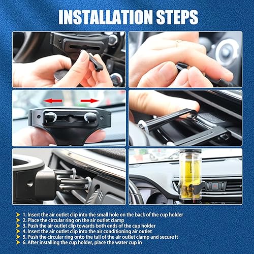 Miniatura 8 de GKmow 1 soporte multifuncional para taza de agua para automóvil, ABS con hoja horizontal, con capacidad de carga grande, soporte para bebidas,