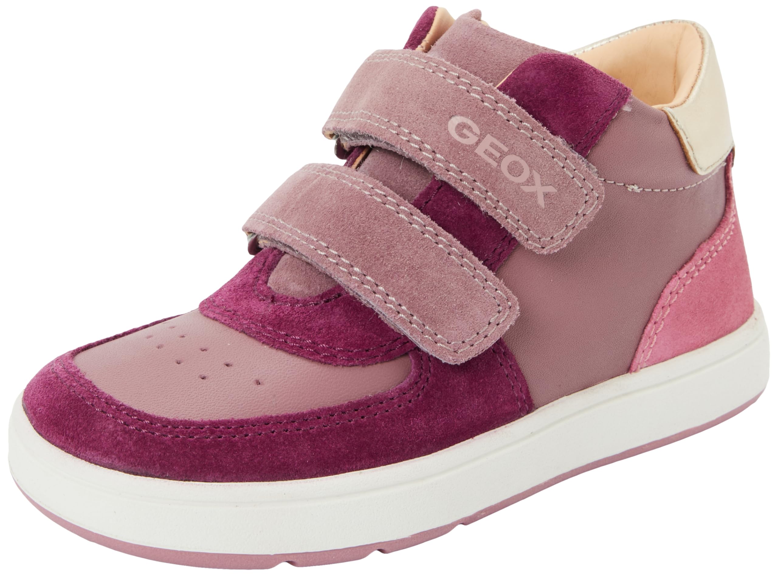 Geox Baby B Biglia Girl First Steps Rose, Smoke/Dk Purple, 21 EU
