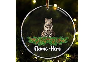 Personalized Marbled Bengal Cat Christmas Ornament