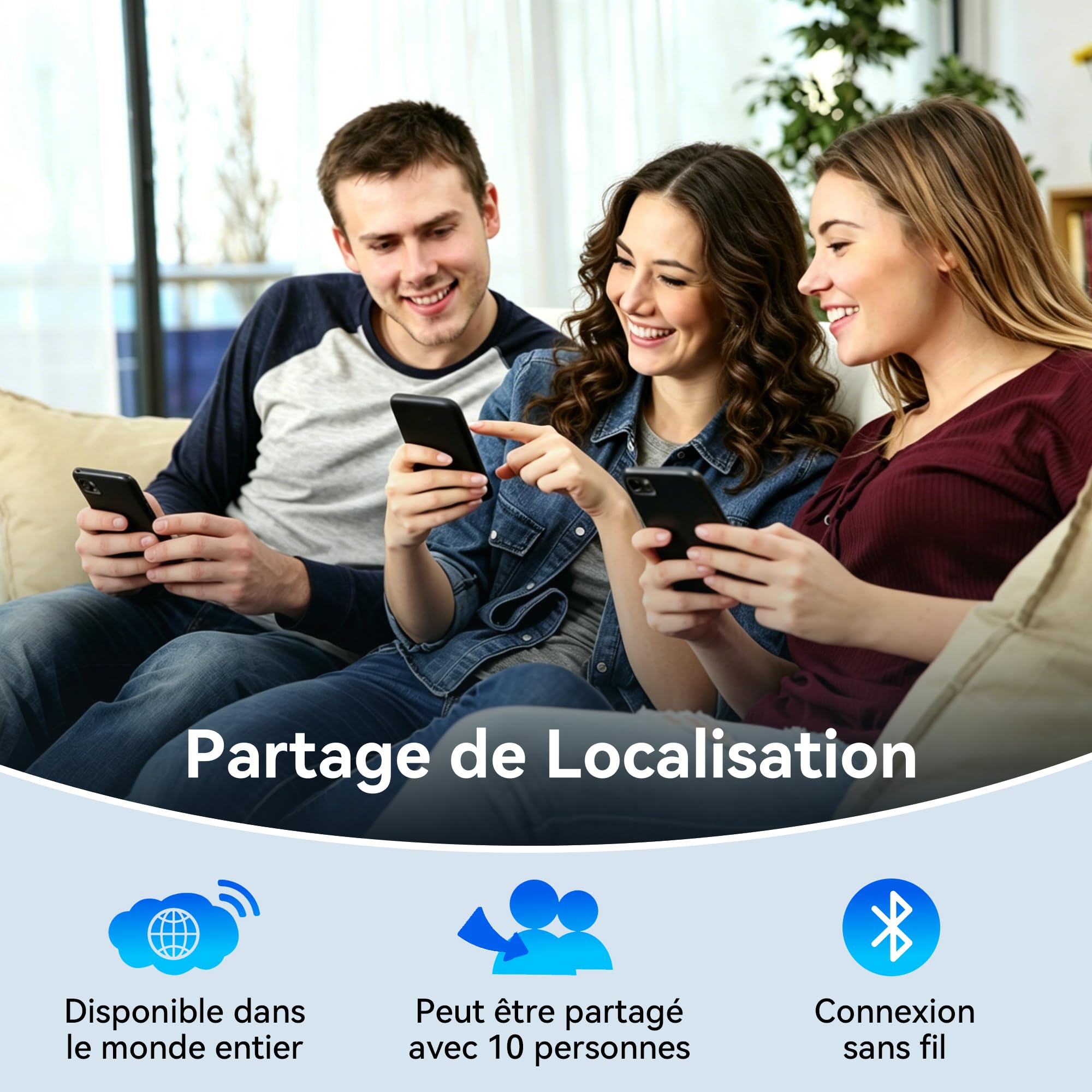 Air Tracker Android sans Abonnement, 4 Traceur Localisateur D’Objets, Smart Tracker Tag Fonctionne avec l’app Google Localiser, IPX6 Bluetooth Tracker pour Les Clés,Portefeuilles,Valises