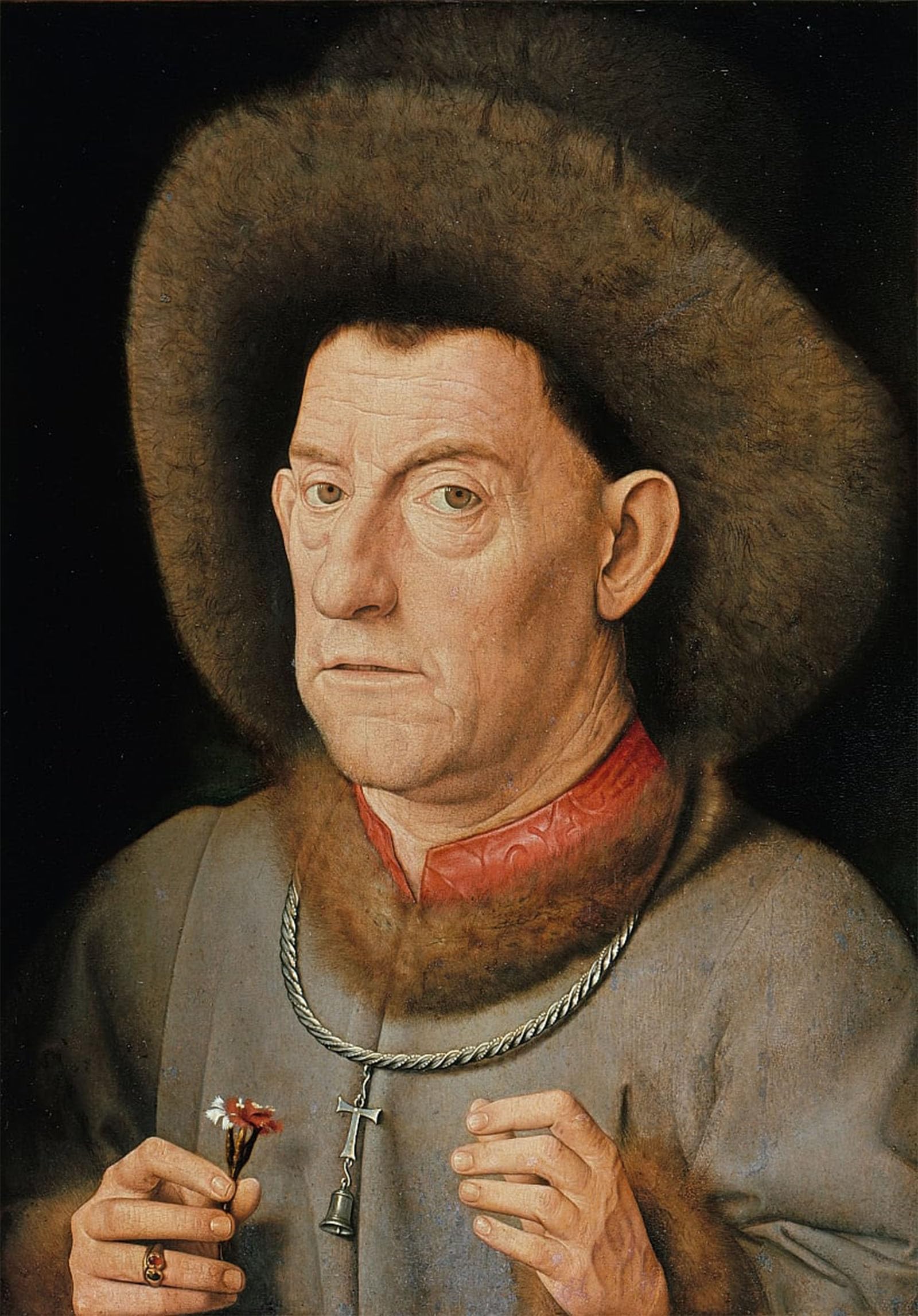 SERENDIPITP Aesthetic Poster Photo Wall Print Retro Picture Man with Pinks by Jan Van Eyck Modern Wall Artwork for Home Decor 60x90cm