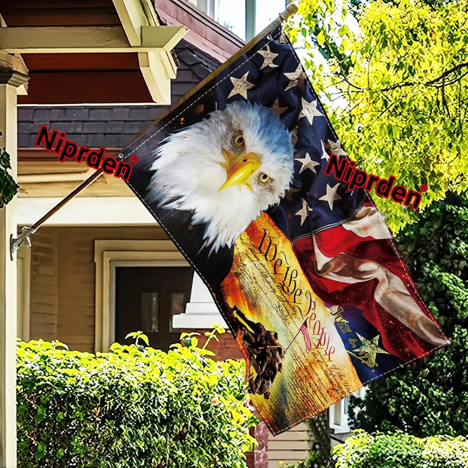 American Bald Eagle Flag 3x5 Ft 3Ply Double Sided We The People 1776 Flag for 4th of July Memorial Day Patriotic Flags Independence Day Outdoor Indoor Decorate - Image 6