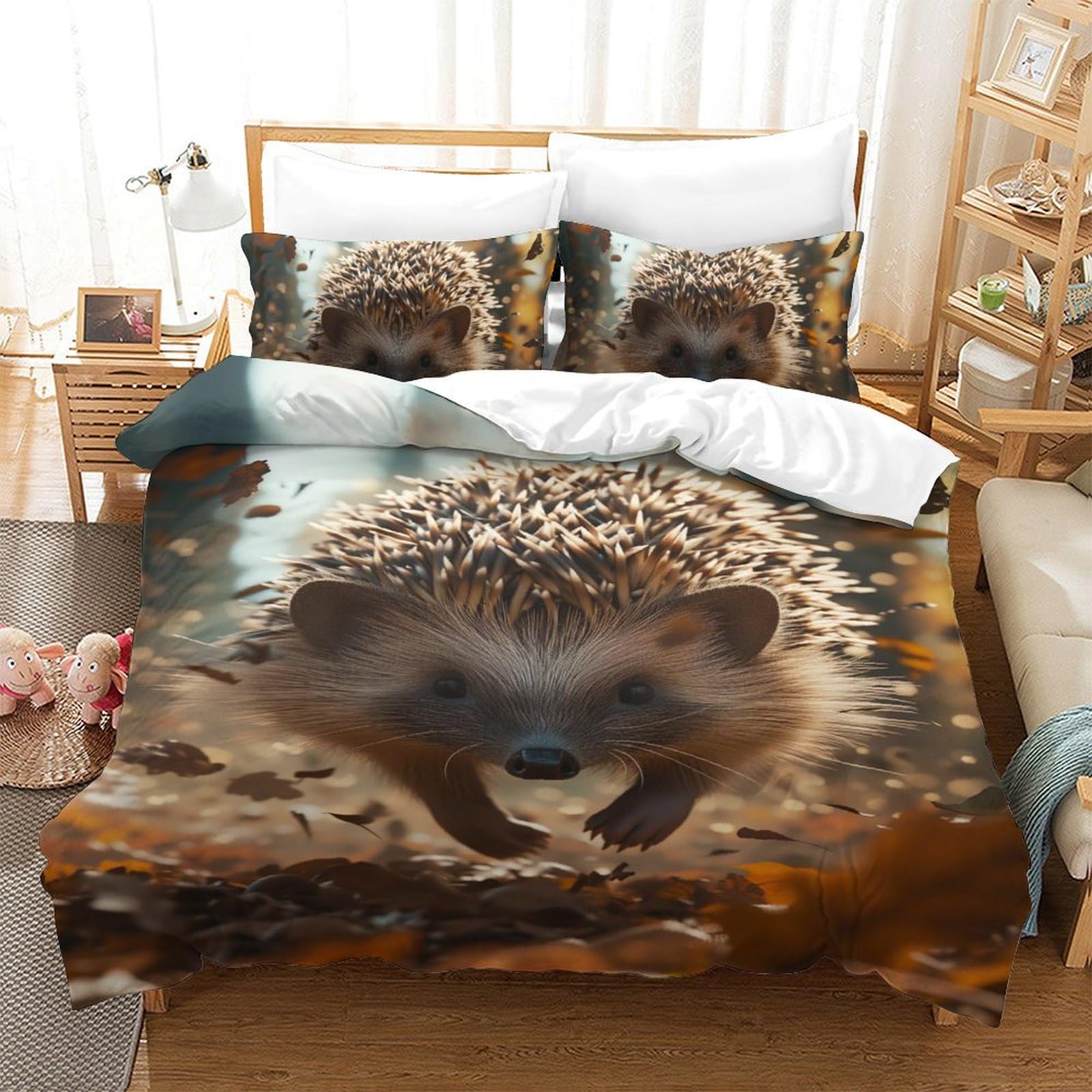 Housse de couette hérisson avec impression 3D haute définition 140x200