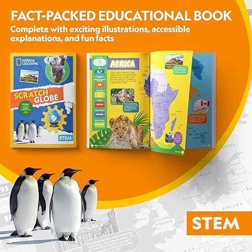 Miniatura 5 de NATIONAL GEOGRAPHIC - Globo rascador para niños, juguetes STEM Earth Globe National Geographic rompecabezas 3D para niños, kit de ciencia, artes y