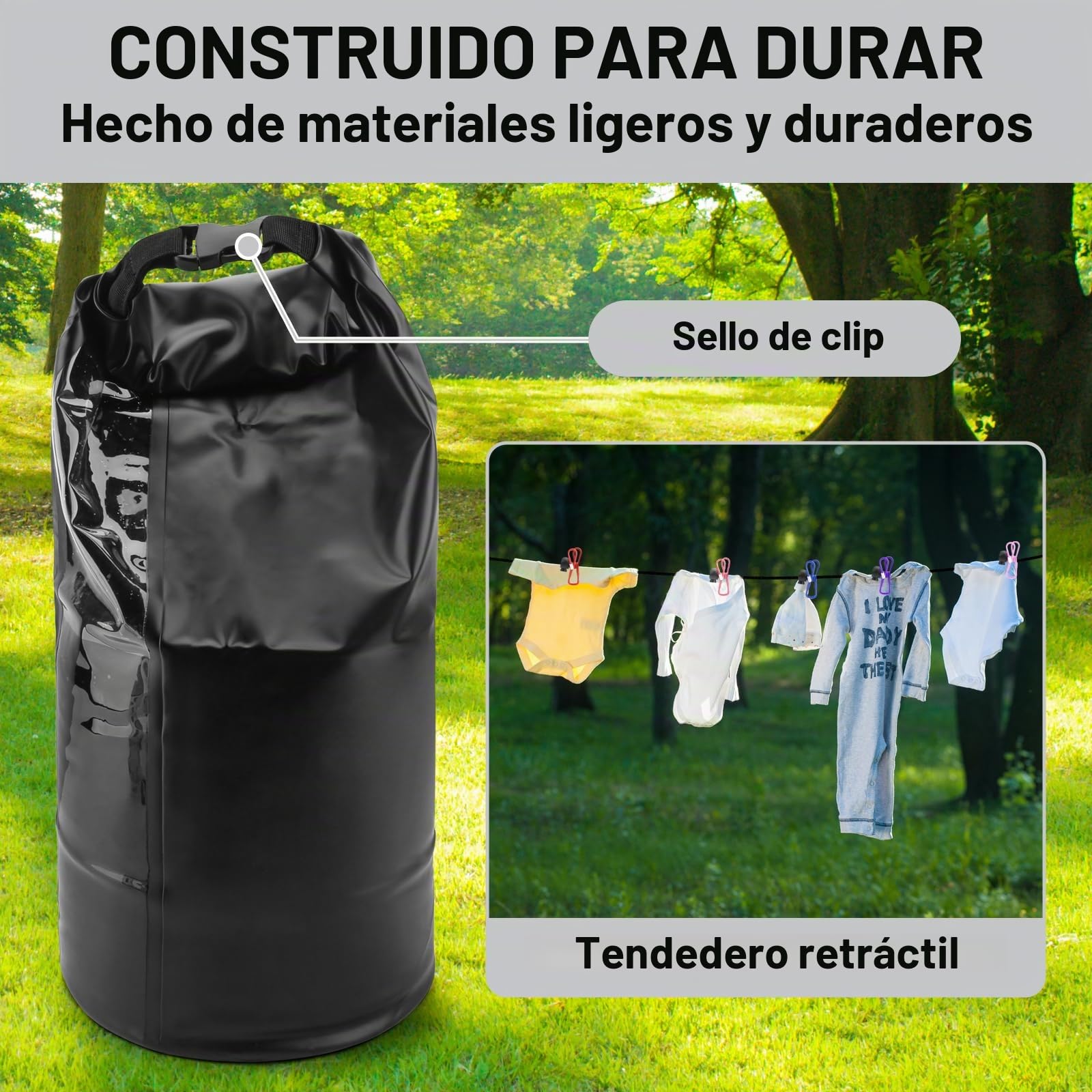 Lavadora de Viaje y Cuerda para Tender Retráctil - Lavadora de Ropa a Mano y Lavadora Portátil - Bolsa de Lavandería de Viaje Duradera y Lavadora de Camping - Lavadora Manual Portátil para Ropa