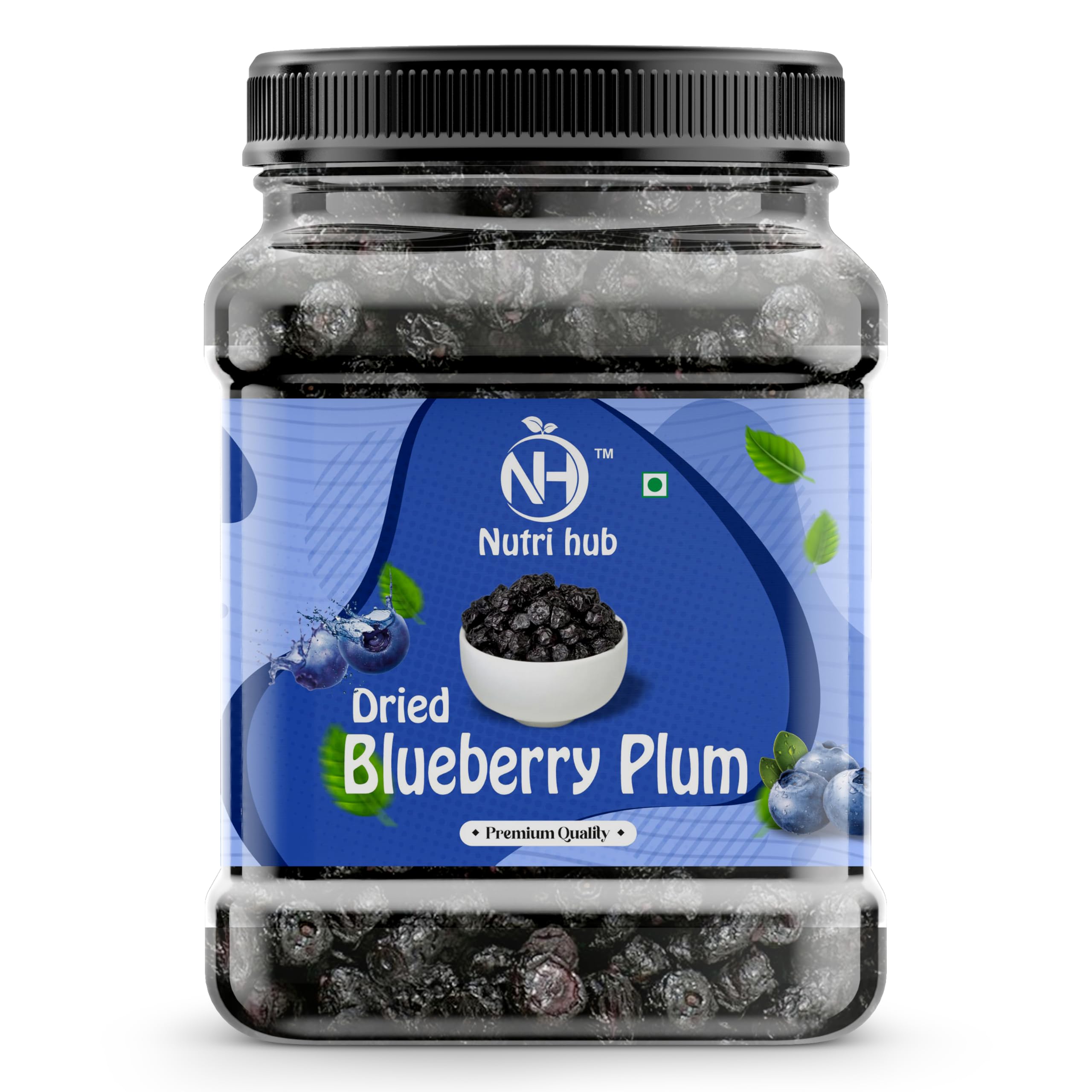 Nutri Hub Dried Blueberry Healthy Snacks, Fresh & Naturally Sweet Blueberries Plum Dry Fruits - 500 Gram (Pack of 1)
