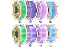 SUNLU 4 Pack PLA+ Silk Rainbow & 4 Pack PLA Rainbow 3D Printer Filament