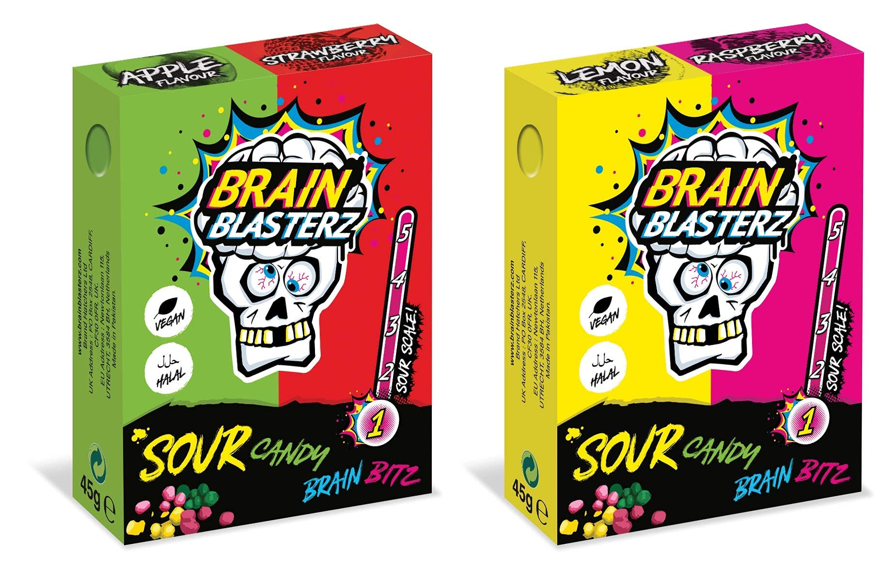 Buy Brain Blasterz Sour Sweets Small Gift Box Hard Sour Candy, Brain