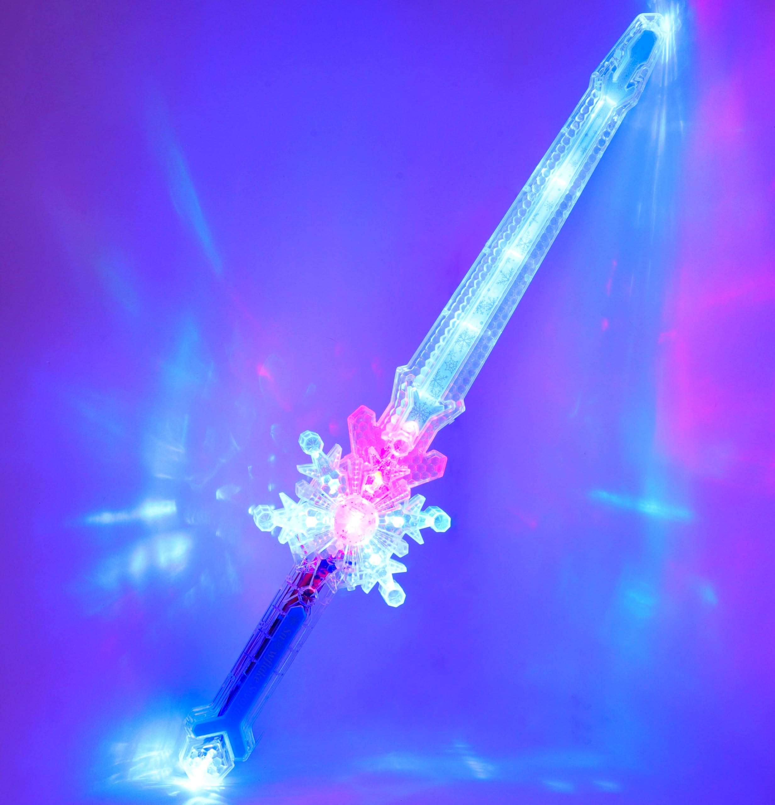 Toyland® 58cm (23") Multicoloured Light Up Crystal Snowflake Sword - Static LED Lights - Christmas Party Accessories