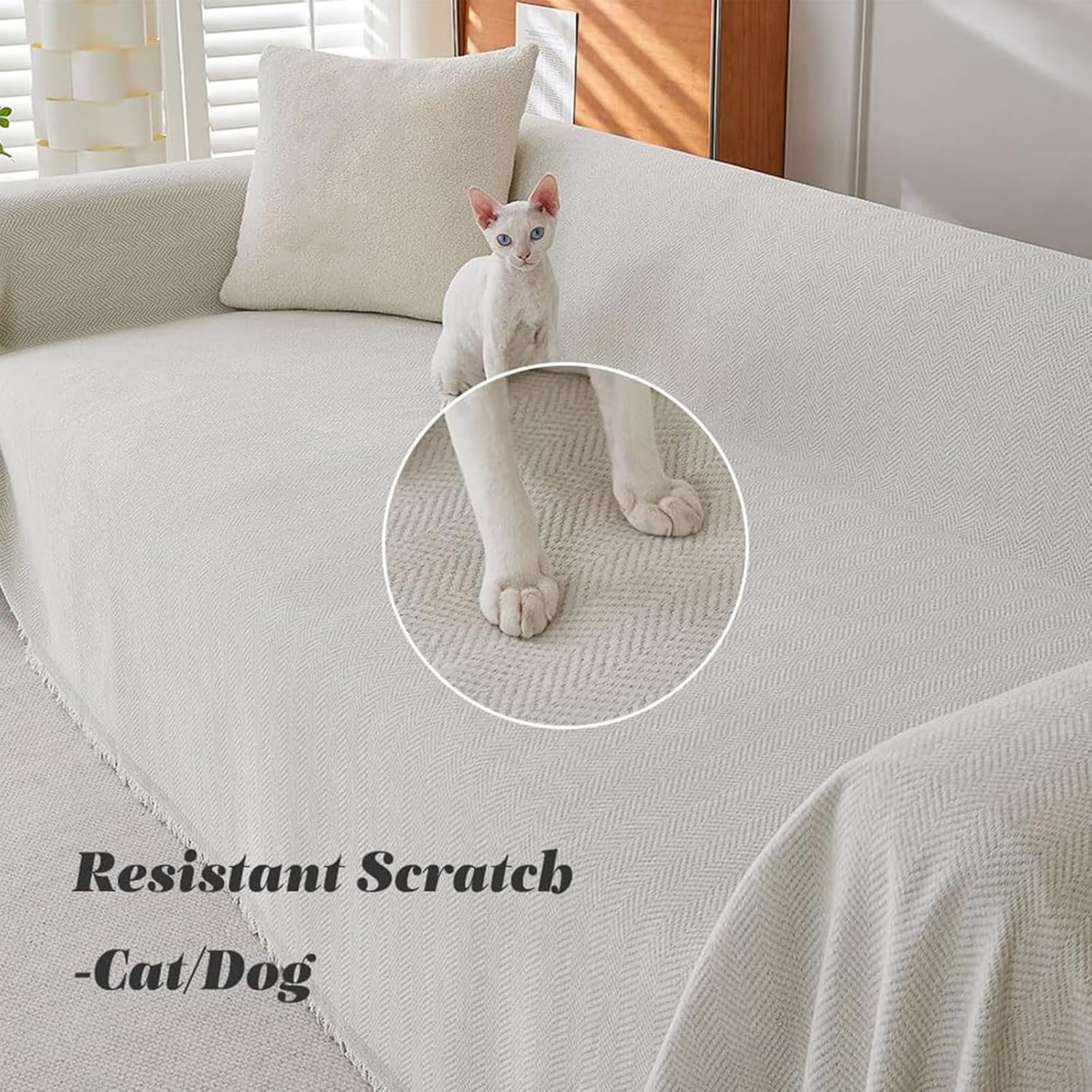 Housse de canapé chenille lavable pour chiens et animaux domestiques - Protection antidérapante en fourrure - 90 x 90 cm