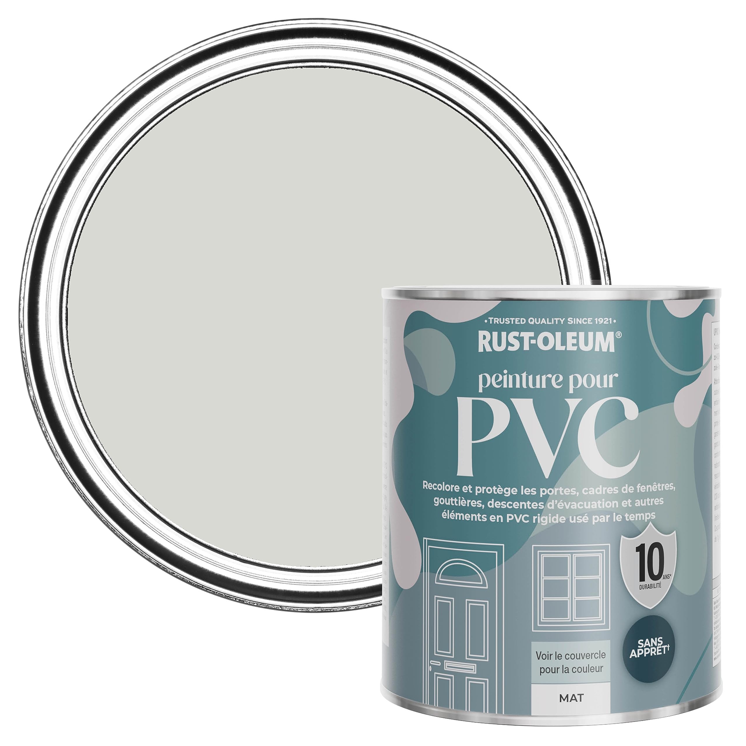 Rust-Oleum Peinture Gris pour Portes & Fenêtres en PVC, Finition Mate - Gris d'hiver 750ml