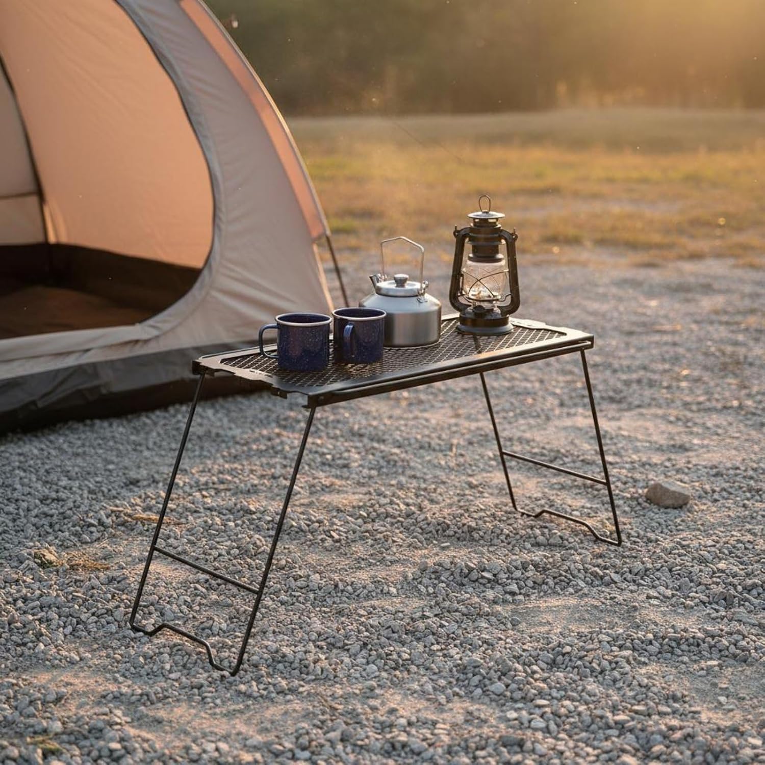 Compact Folding Camping Shelf with Sturdy Iron Build for Mugs and Cooking Supplies Storage Suitable for Picnic and Travel Use, Style to 2 image 4