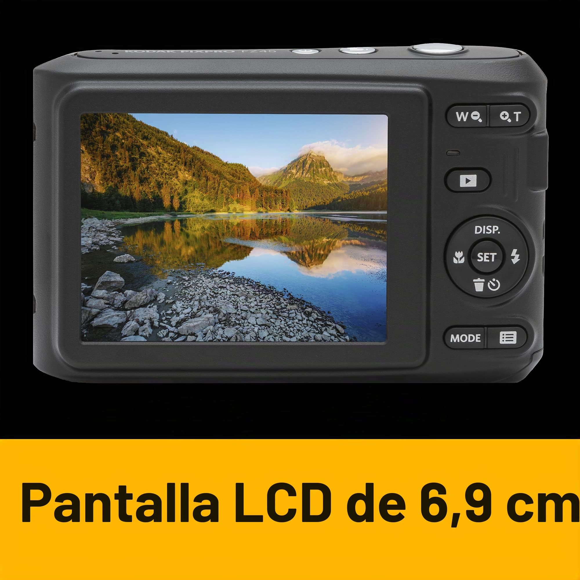KODAK Pixpro FZ45 - Appareil Photo Numérique Compact 16.44 Mégapixels, Zoom Optique 4X, Ecran LCD de 2.7 pouces, Vidéo HD 720p, Plie AA - Noir