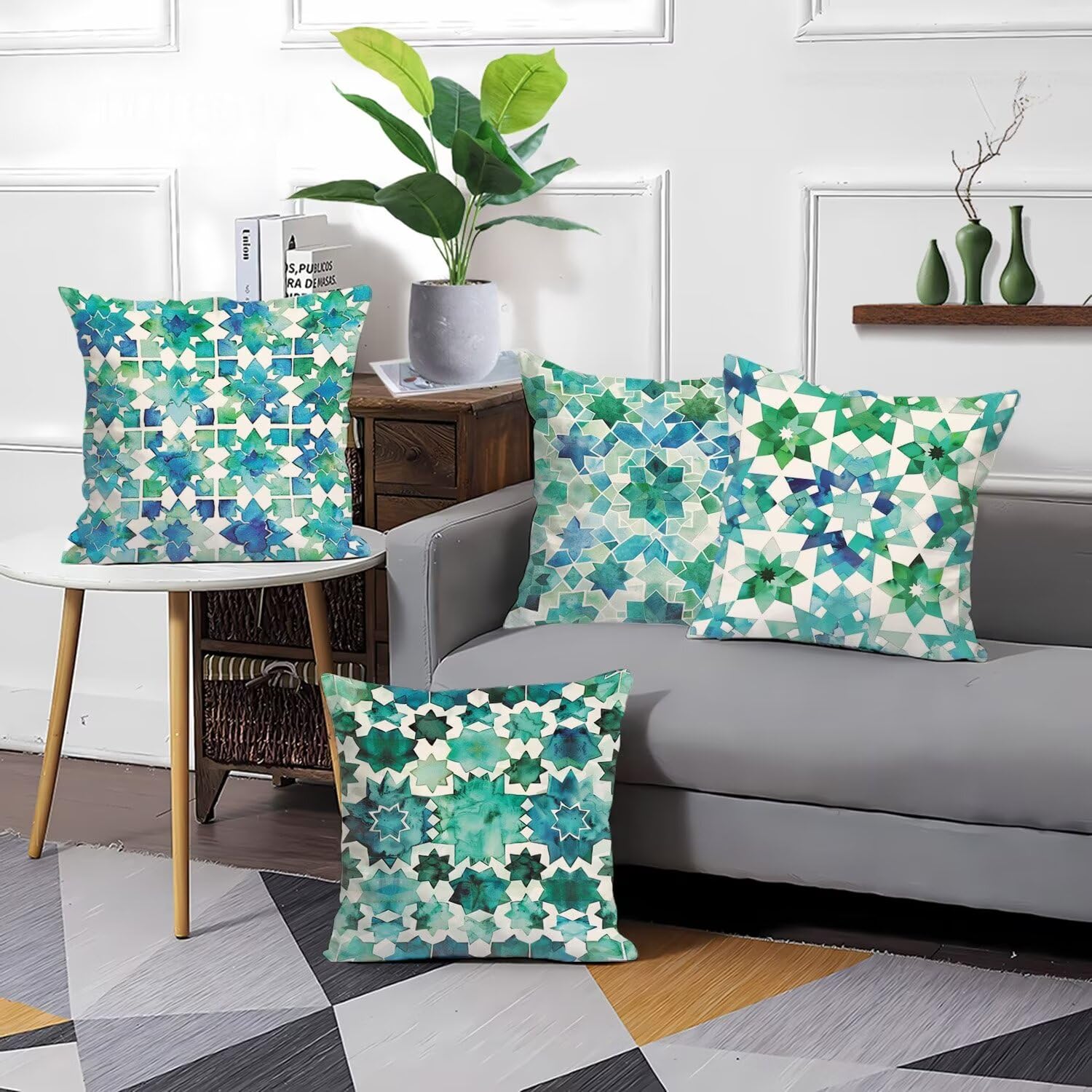 Pokrowce na poduszki 70x70 zestaw 4 poszewki na poduszki z lnu wodoodporny pokrowiec na sofę lato nowoczesne dynia poduszki zewnętrzne dekoracyjne sofa salon ogród samochodowy pokrowce na poduszki
