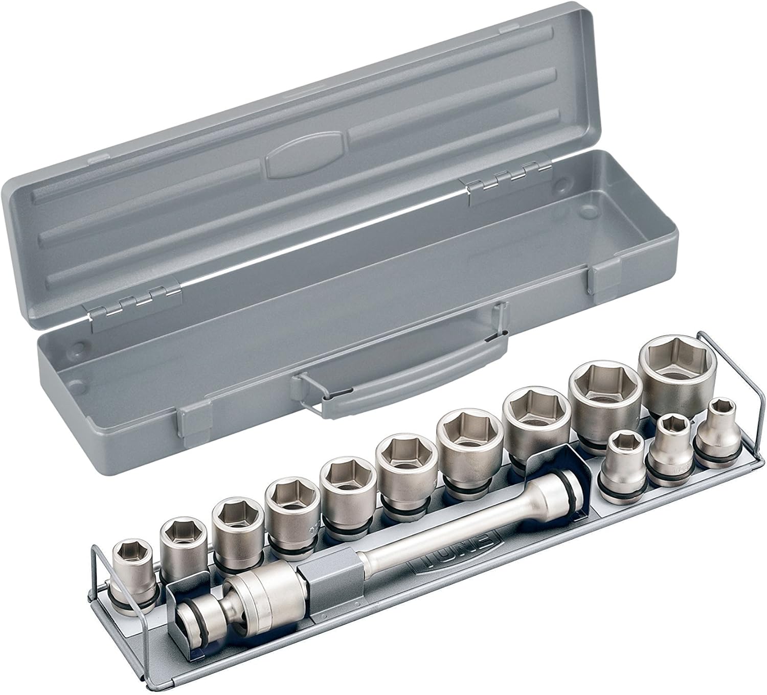 TONE Impact Socket Set 6-Point NV4132 1/2" Inch Drive Silver 15-Piece