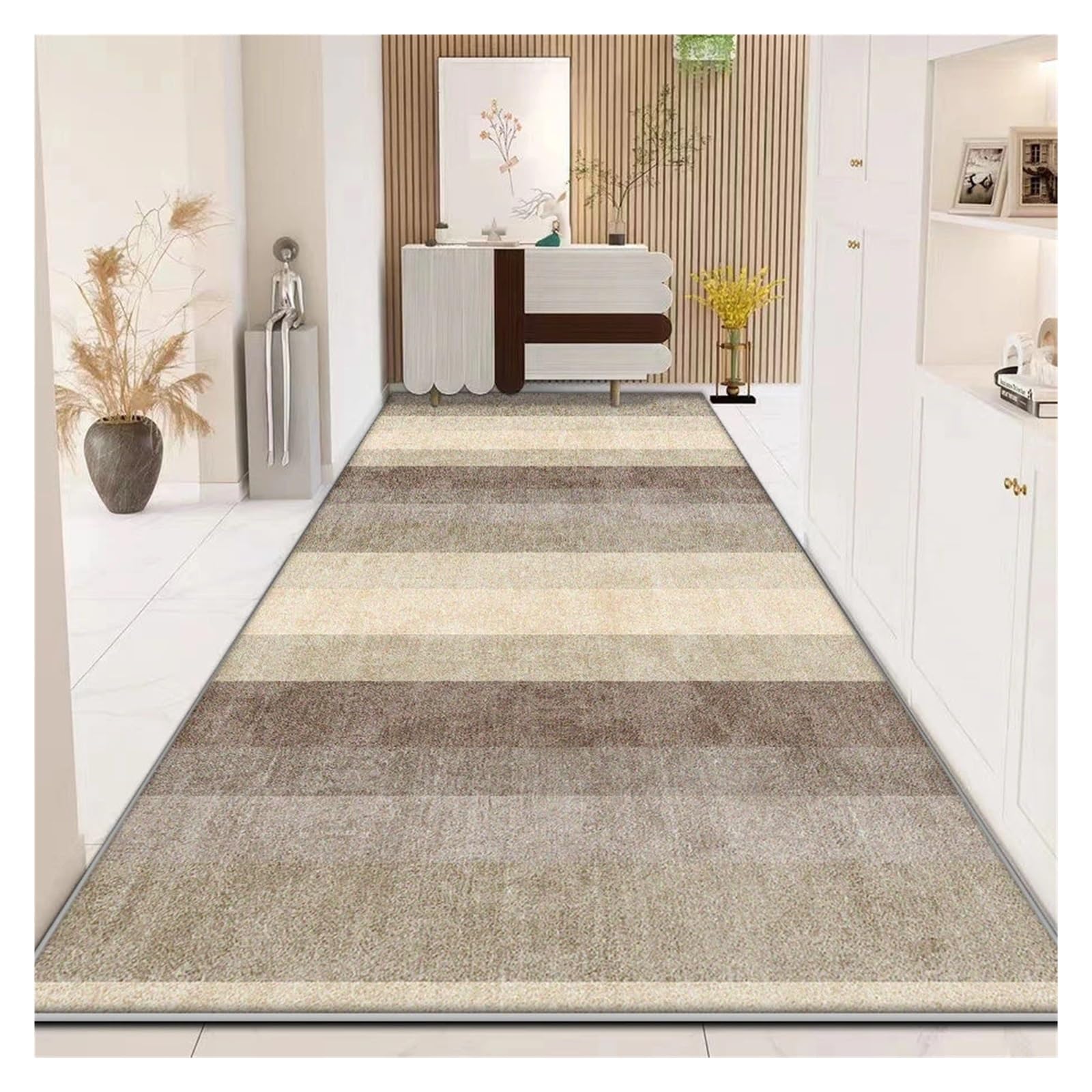 Tapis de couloir lavable 90x300cm en tissu léger pour entrée et escalier