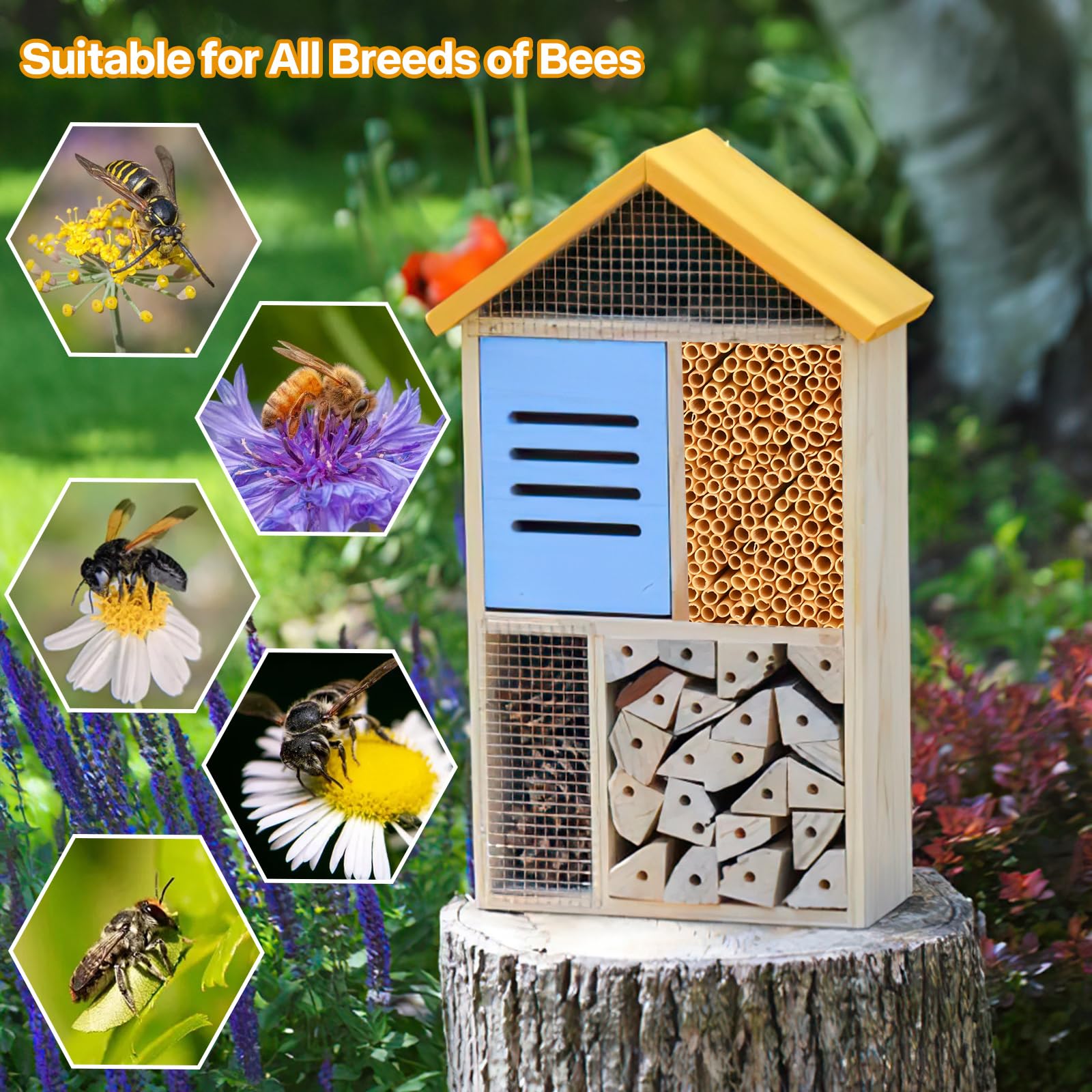 500 Tubos Nidos para Hotel de Insectos, 14.5 Pajitas de Trigo para Casa de Insectos, Casquillos de Nido para Abejas Silvestres, Accesorios para Casa de Insectos, Hotel de Abejas, Casa de Abejas