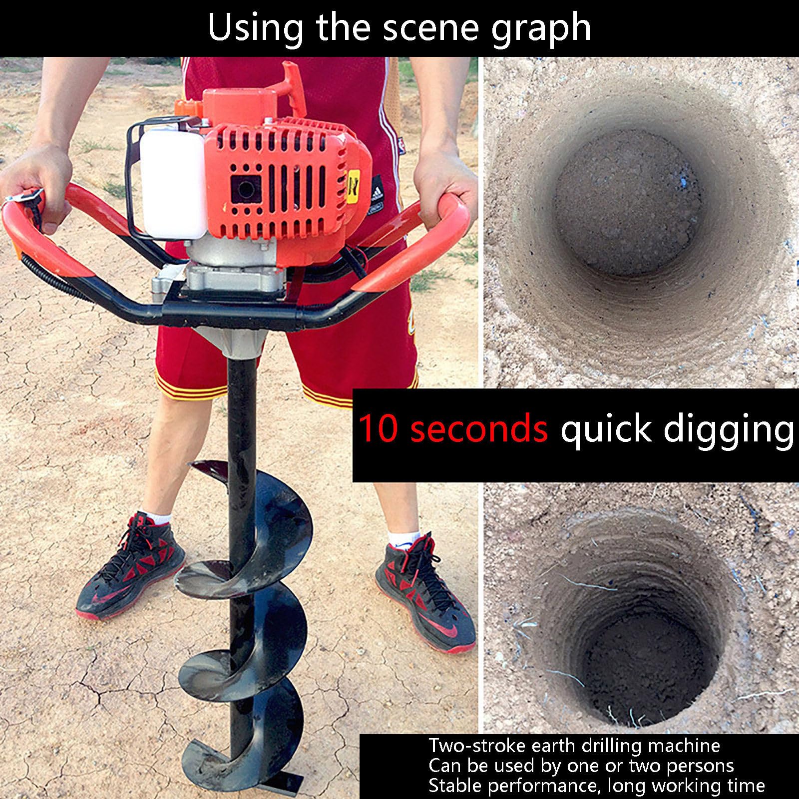 カンナバーロHOLE 52CC Auger Post Hole Digger, 2 Stroke Gas Powered Earth Post