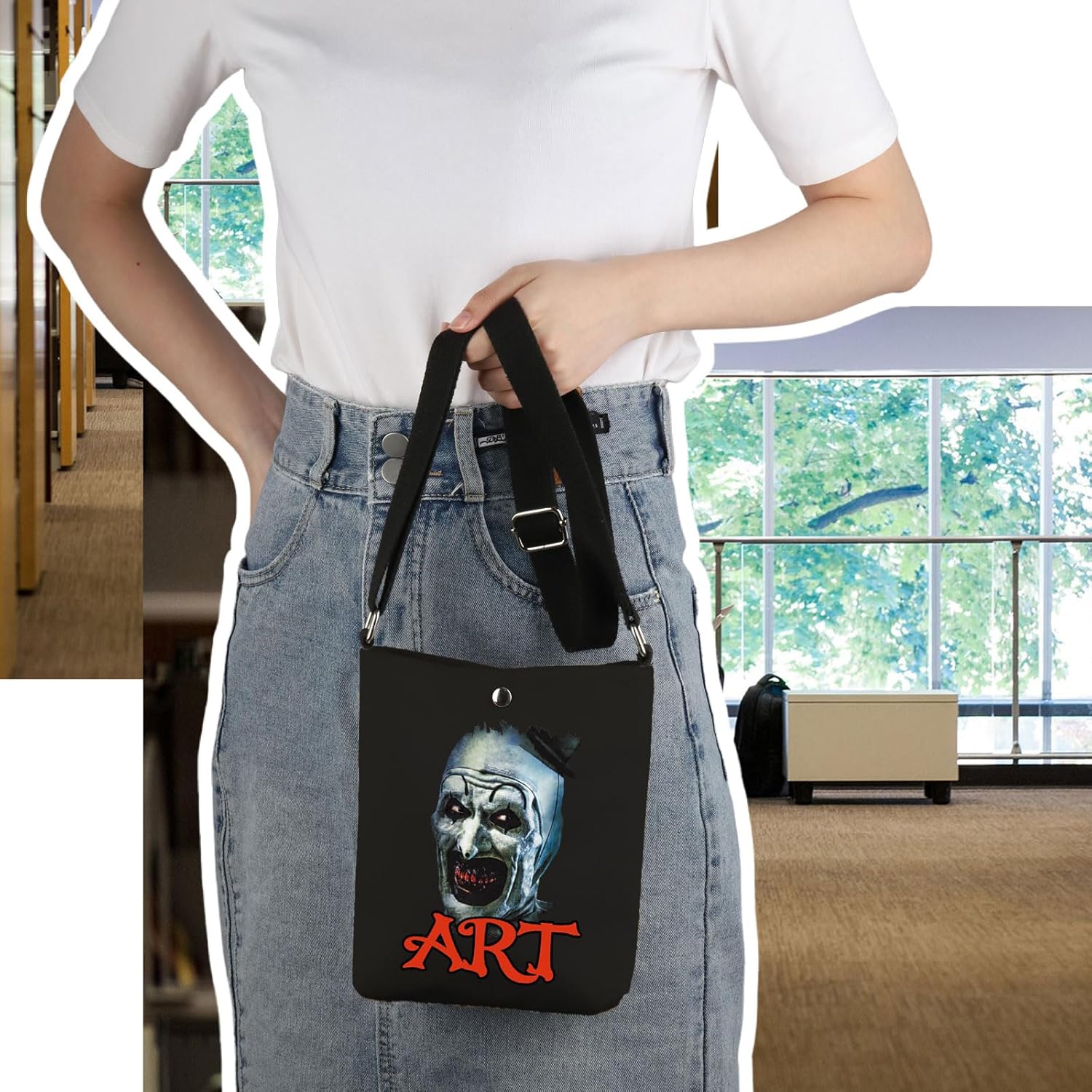 VAMSII ART Crossbody Bag Horror Movie Lover Gift Themed Clown Movie - Image 6