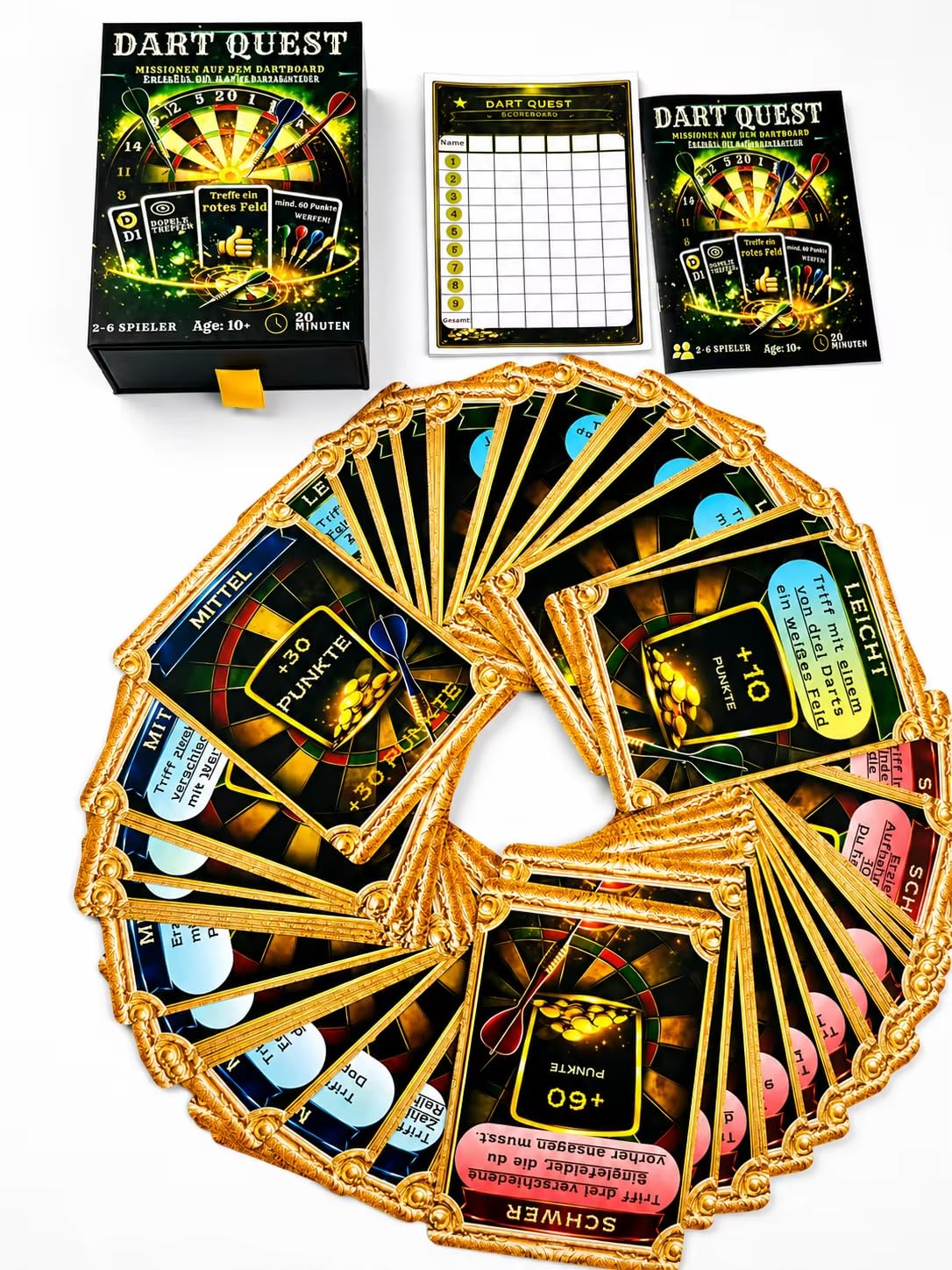 Hochwertiges Dartspiel - Darts Zubehör - Dart Geschenke -Perfekt Für Anfänger, Fortgeschrittene - Darts Accessories - Kartenspiel für Dartspieler - dartstraining