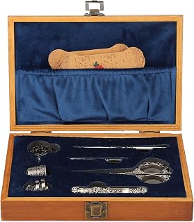 Vintage Embroidery Scissors Kit, European Style Stainless Steel Sewing Tools with Syringe Awl Thimble Scissors Winding Board Craft Scissors for Sewing Embroidery Knitting Crafts(Silver)
