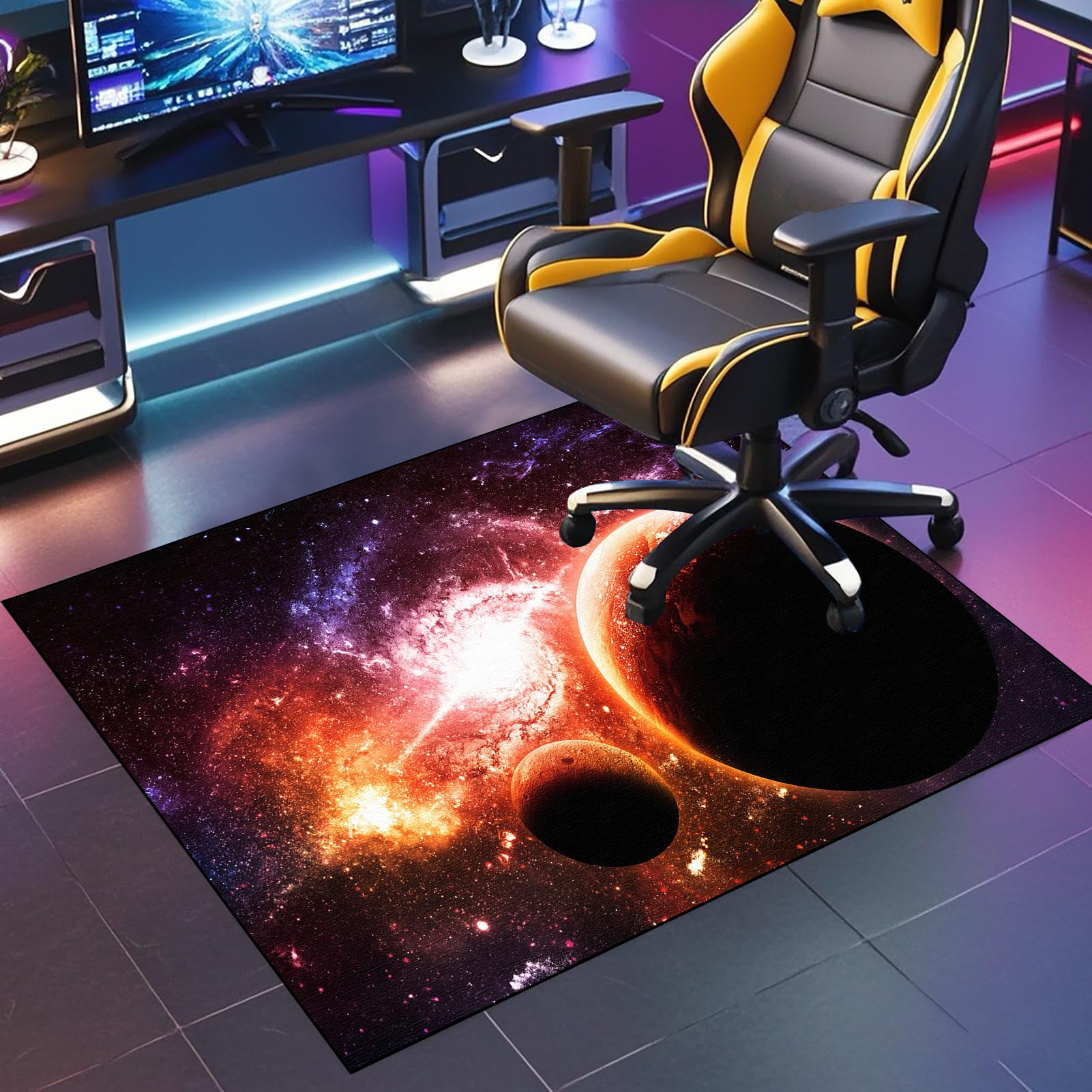 JaevKwzy Gaming Chair Mat, Carpet Protector Chair Mat, Office Chair Mat for Carpet Floor Non-slip, Gaming Rug, Floor Protectors for Chairs, Carpet Floor Protection, Computer Chair Mat 130 x 160 cm โ image 1