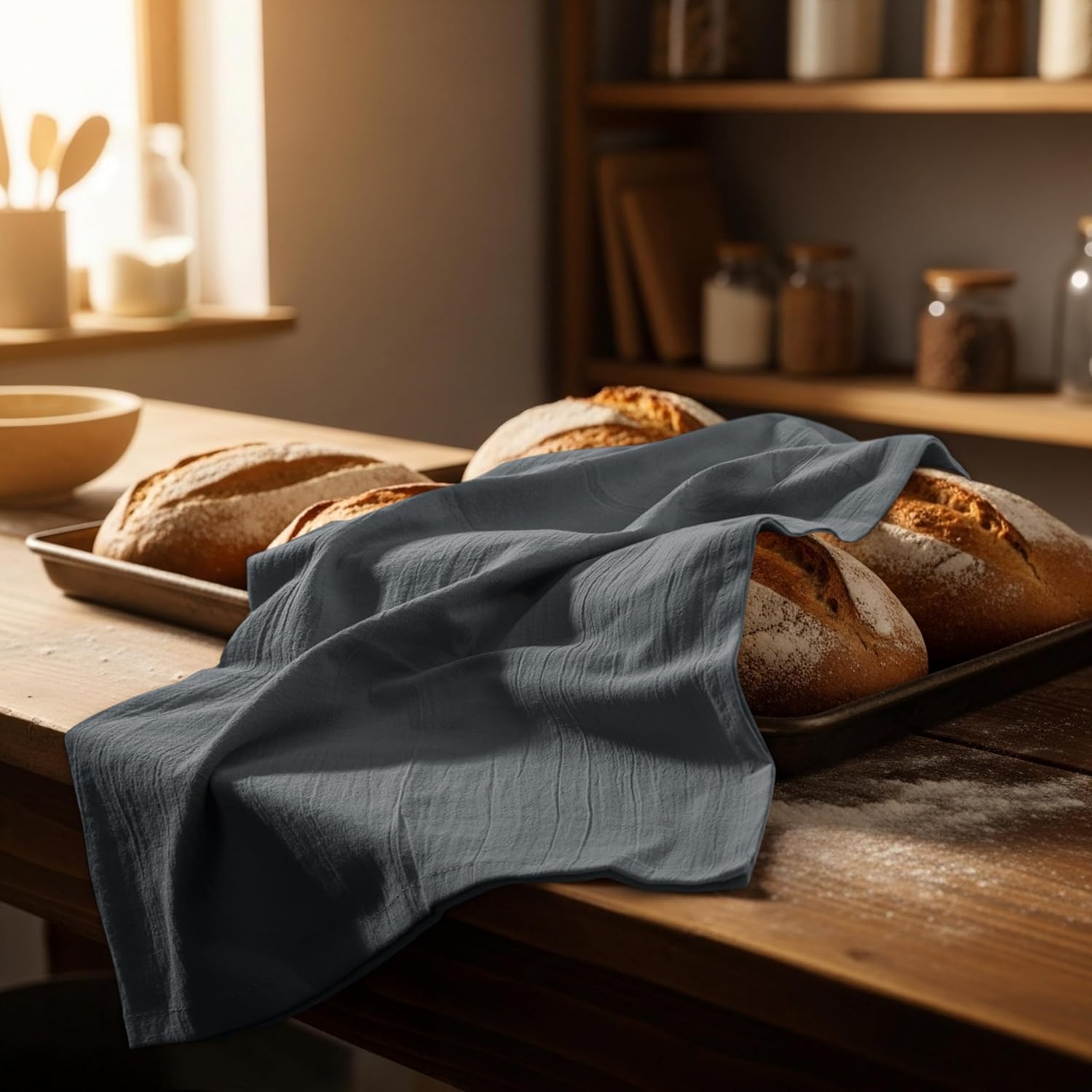 Utopia Kitchen Light Grey Flour Sack Towels [12 Pack - 28 x 28 Inch] 100% Cotton Tea Towels for Cleaning & Drying - Highly Absorbent Kitchen Dish Cloth - Image 8