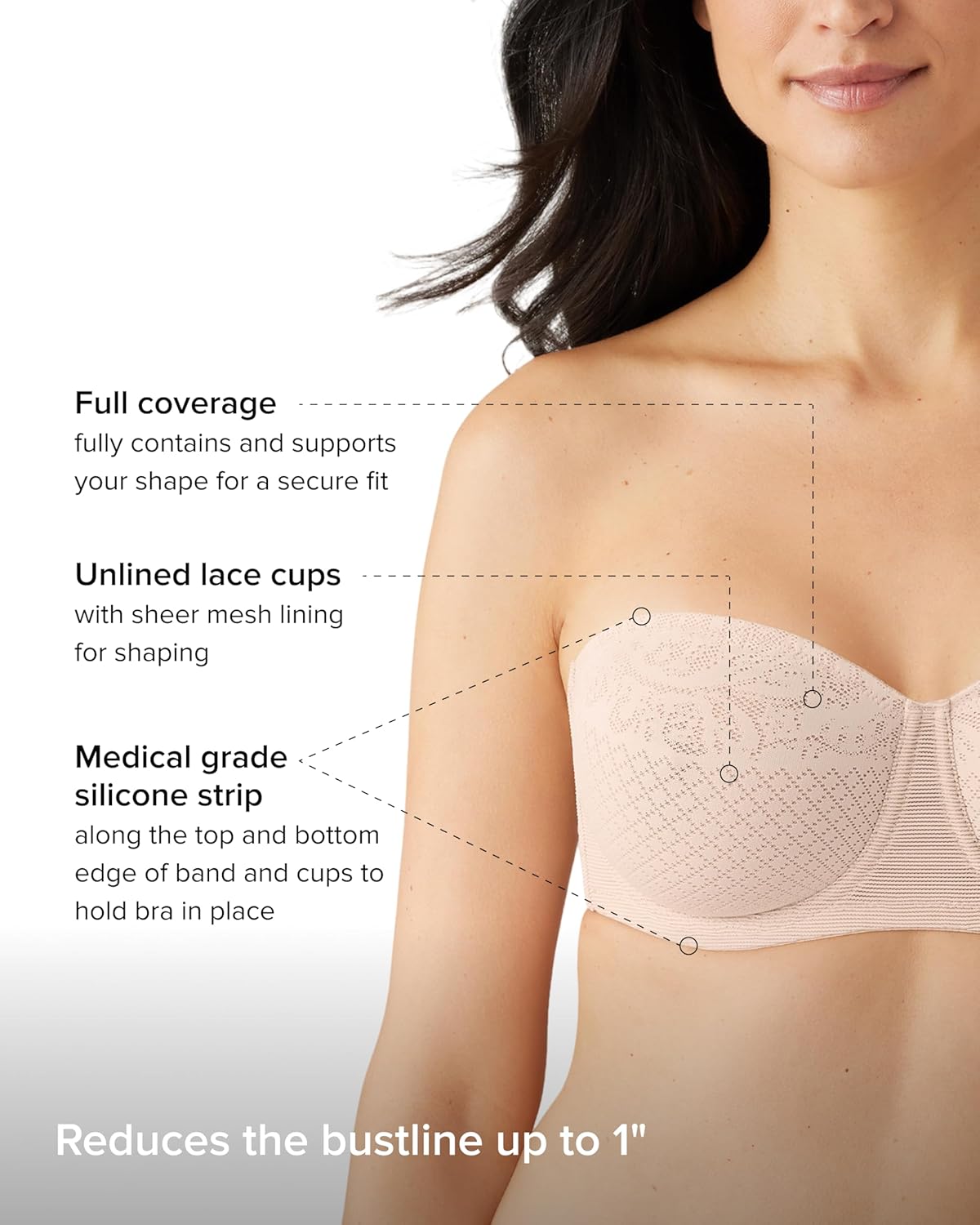 Wacoal Womens Visual Effects Strapless Minimizer Bra