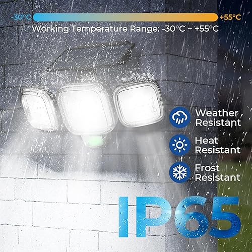 Miniatura 7 de CINOTON Luces solares con sensor de movimiento para exteriores, 3 modos de luz LED de seguridad con control remoto, IP65, impermeable, alimentada