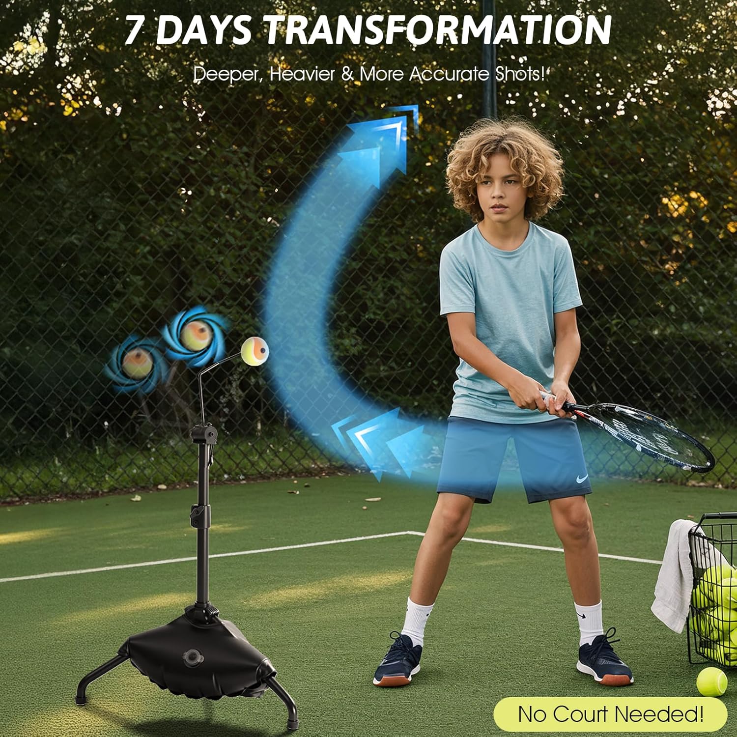 Tennis Training Aid,Tennis Practice Topspin Fast & Master Powerful Groundstrokes,Tennis Training Equipment for Beginners & Intermediate Players
