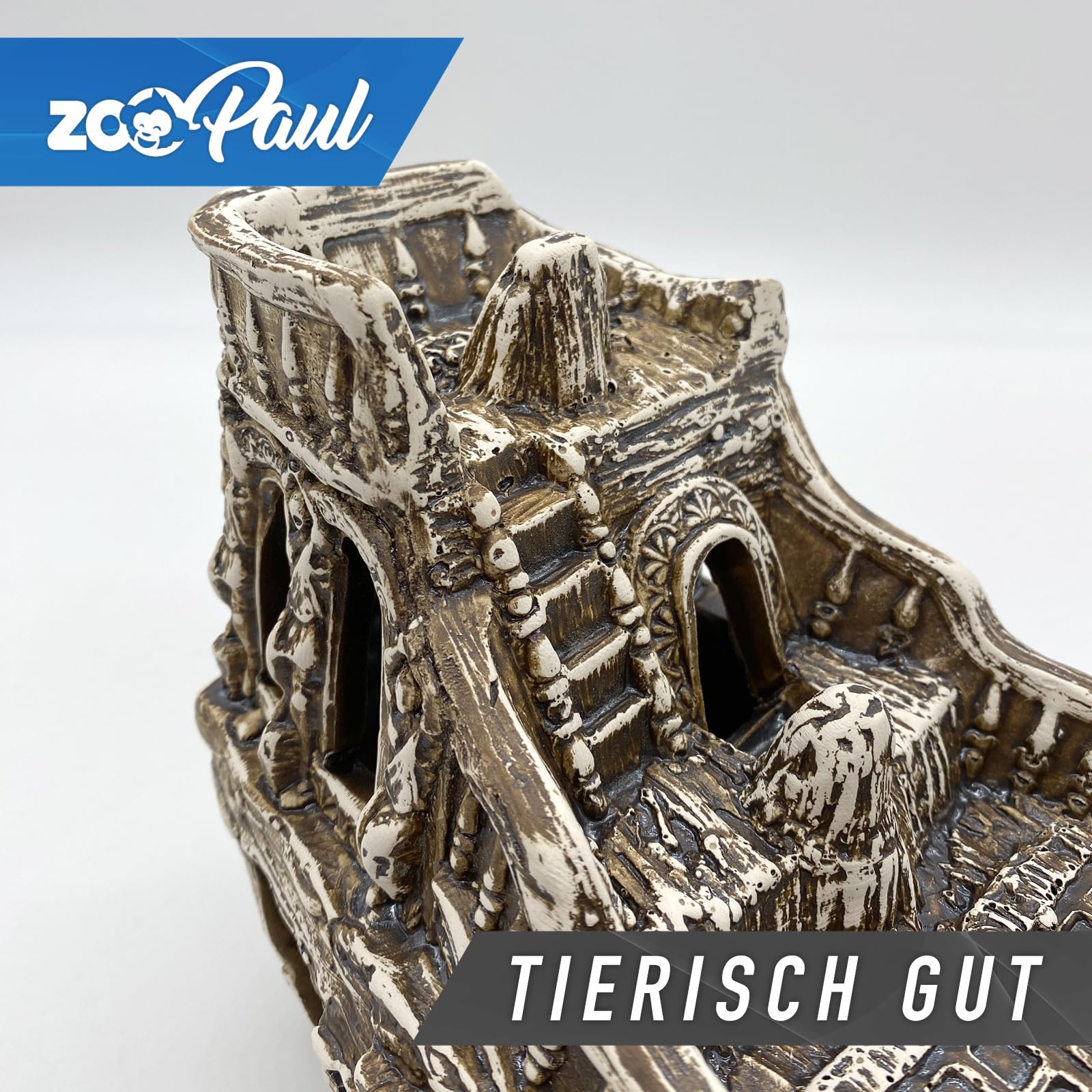 Deko Aquarium Boot XXL Höhle Wrack Fische Keramik Dekoration Schiff groß Neuware