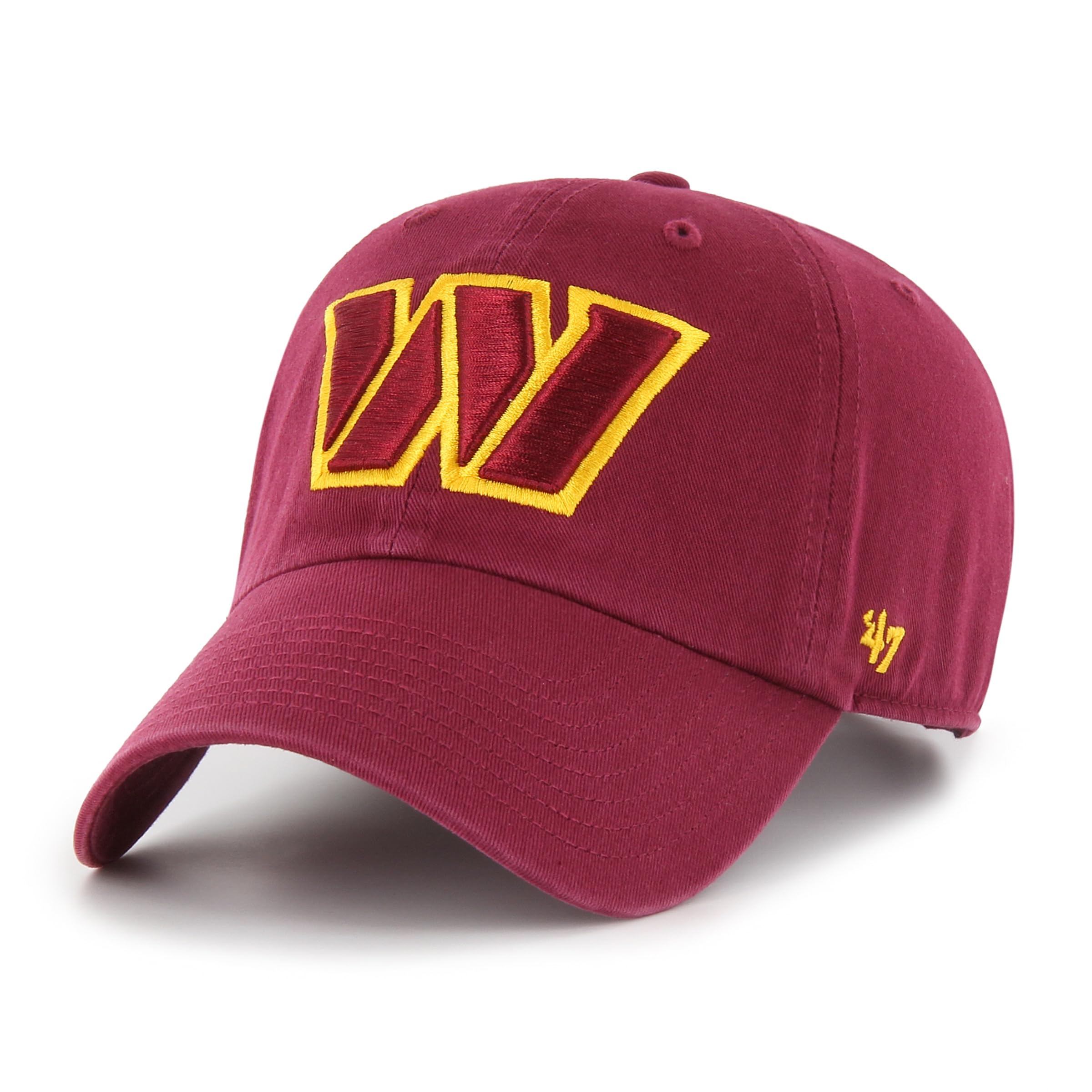 47 Washington Commanders NFL Clean Up Unisex Baseball Cap, Adjustable, Team Badge, Cardinal
