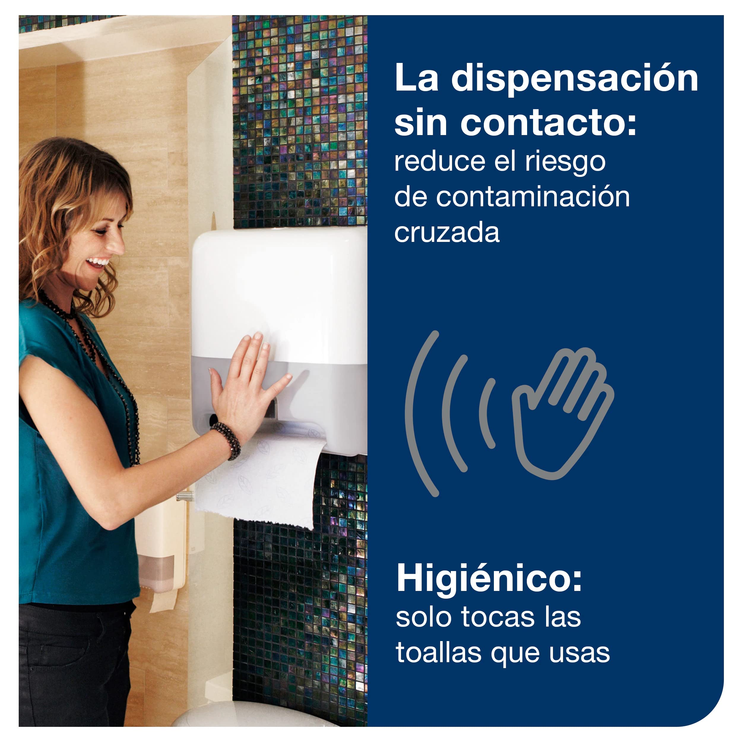 Tork Matic Dispensador Automático de Toallas de Mano en Rollo Blanco H1, Dispensación una a una, Línea Elevation, 551100
