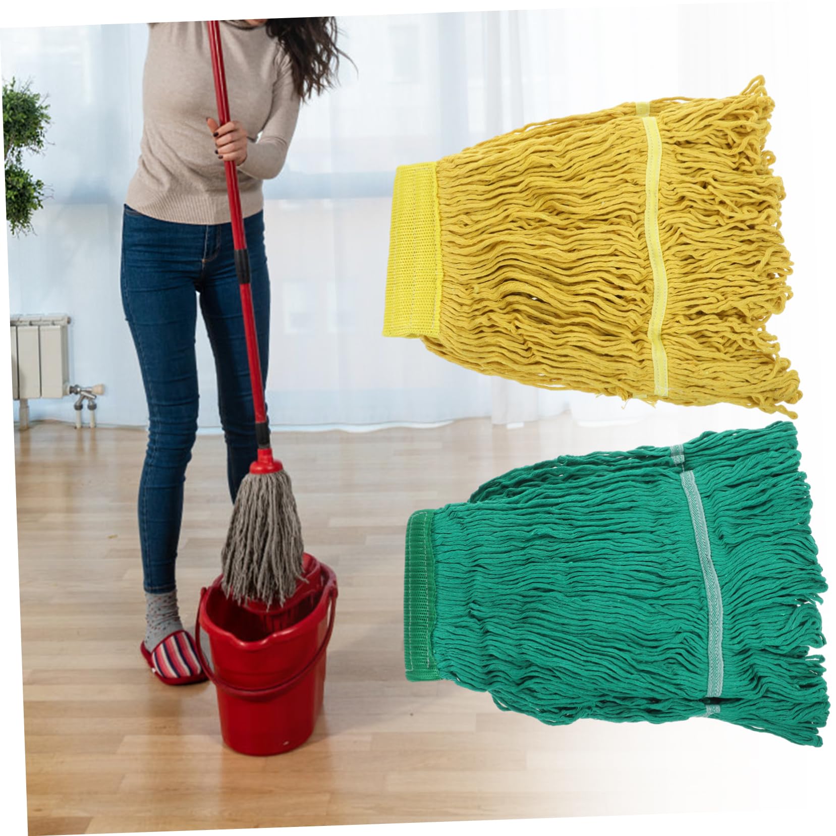 Recambio de Fregona de Algodón Lavable Secado Rápido 2 Piezas para Limpieza del Hogar Accesorios para Mopas de Limpieza