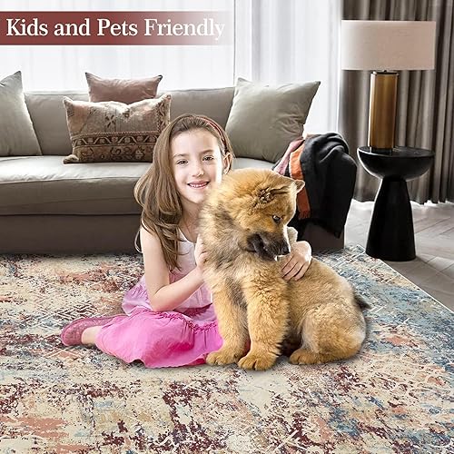 Miniatura 5 de 3D Optical Illusion Abstract Round Rug 70s Retro Pop Art Deco Large Rugs for Living Room Bedroom Classroom Red Brown Washable Low Pile Carpet