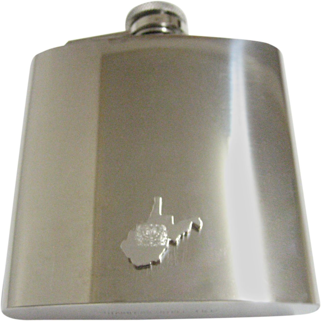 West Virginia State Map Shape and Flag Design 6 Oz. Stainless Steel Flask
