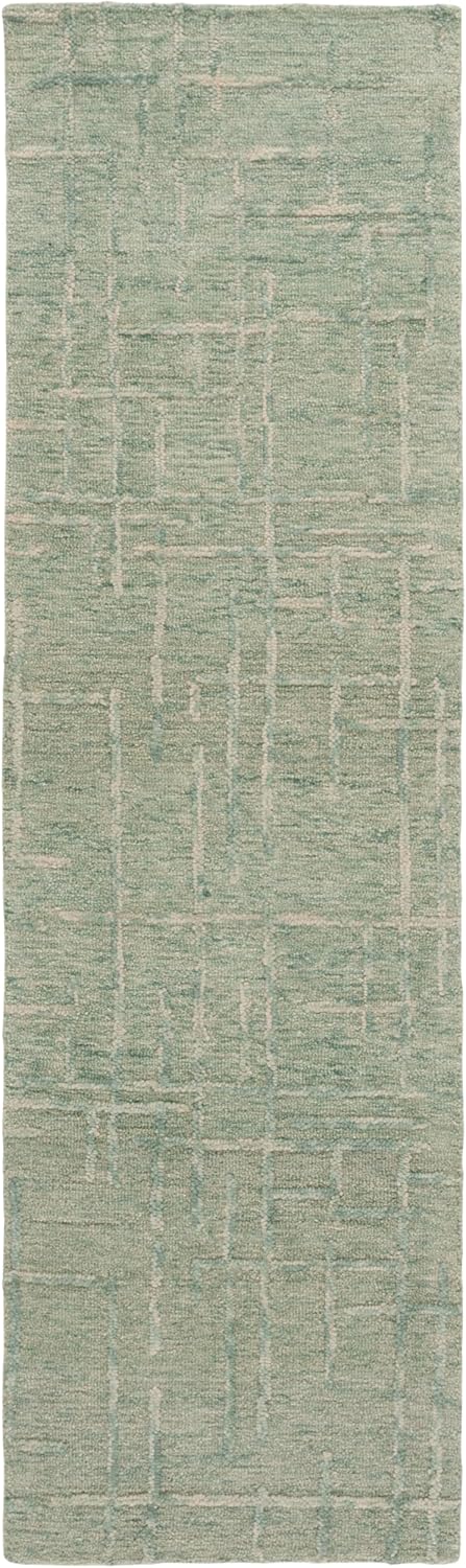 SAFAVIEH Ebony Collection Runner - 2'3" x 8', Green, Handmade Wool, Ideal for The Living Room, Dining, Bedroom (EBN750Y)
