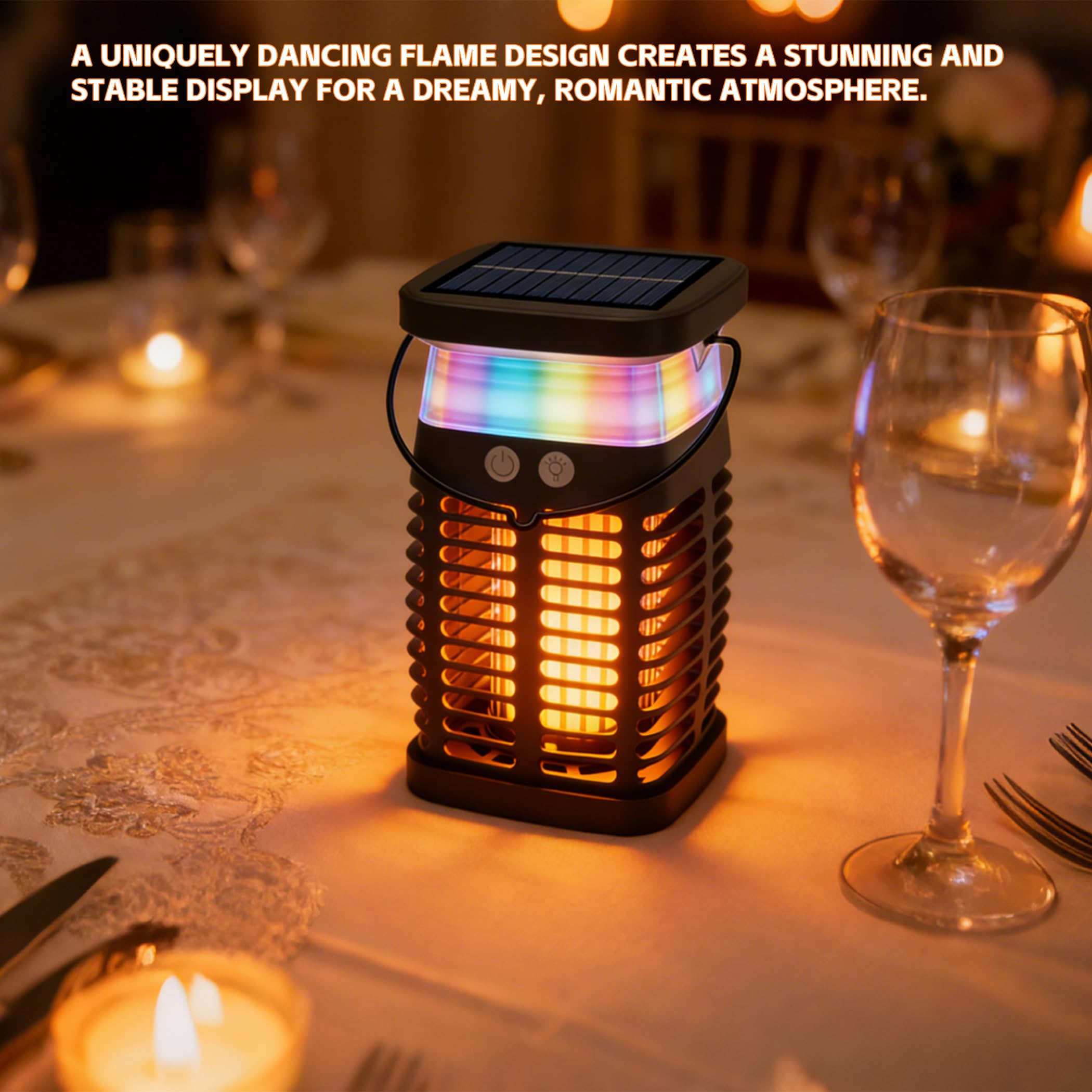 Eliminador de insectos para interiores y exteriores, matamoscas solar con luz RGB y lámpara de lectura, portátil y recargable, matamoscas impermeable para el hogar, patio, patio trasero