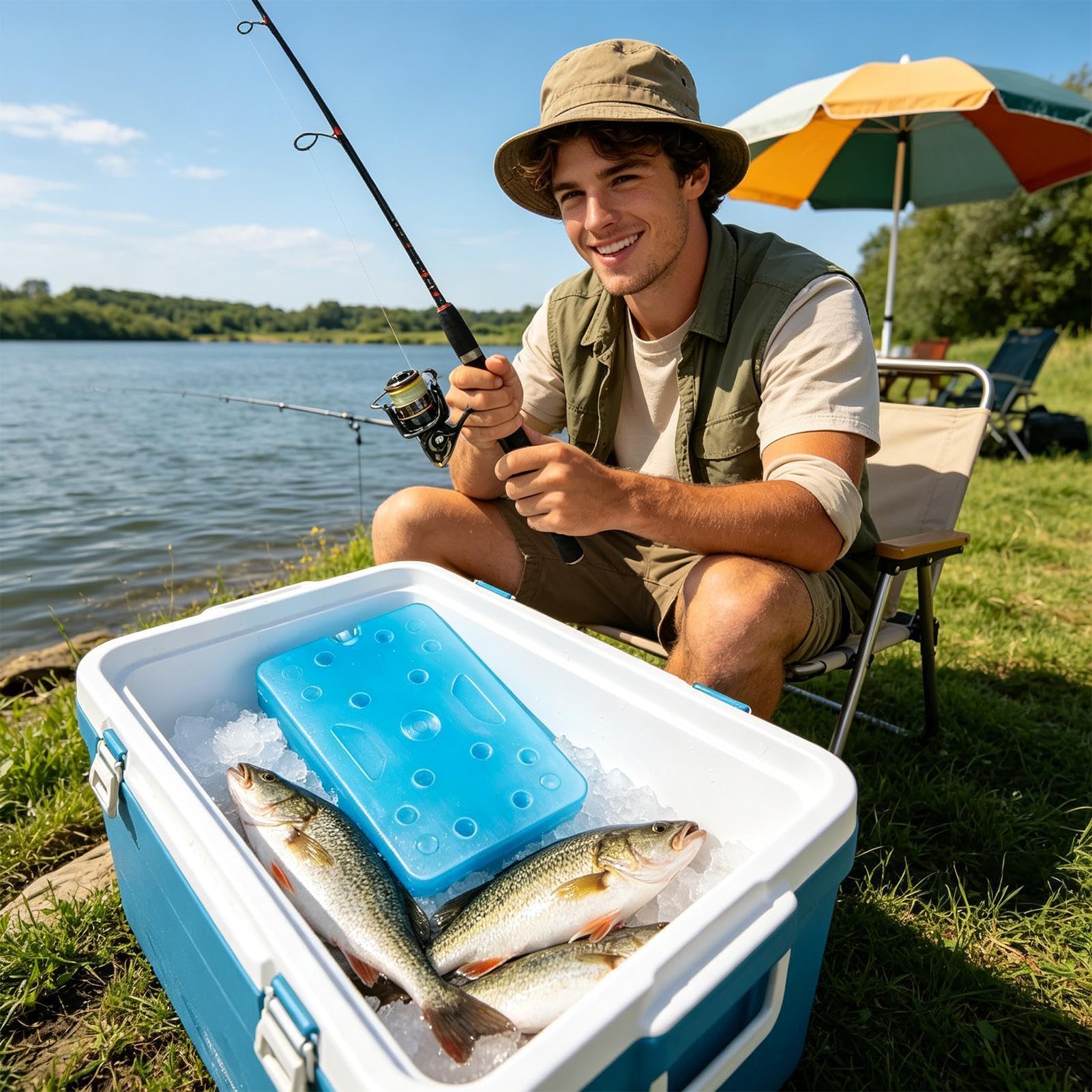 Zamrażalne wkłady do lodówek turystycznych 1500ml Wielorazowy Przenośny | Torba chłodząca na kemping Na kemping piknik podróż wędkowanie lunchboxy