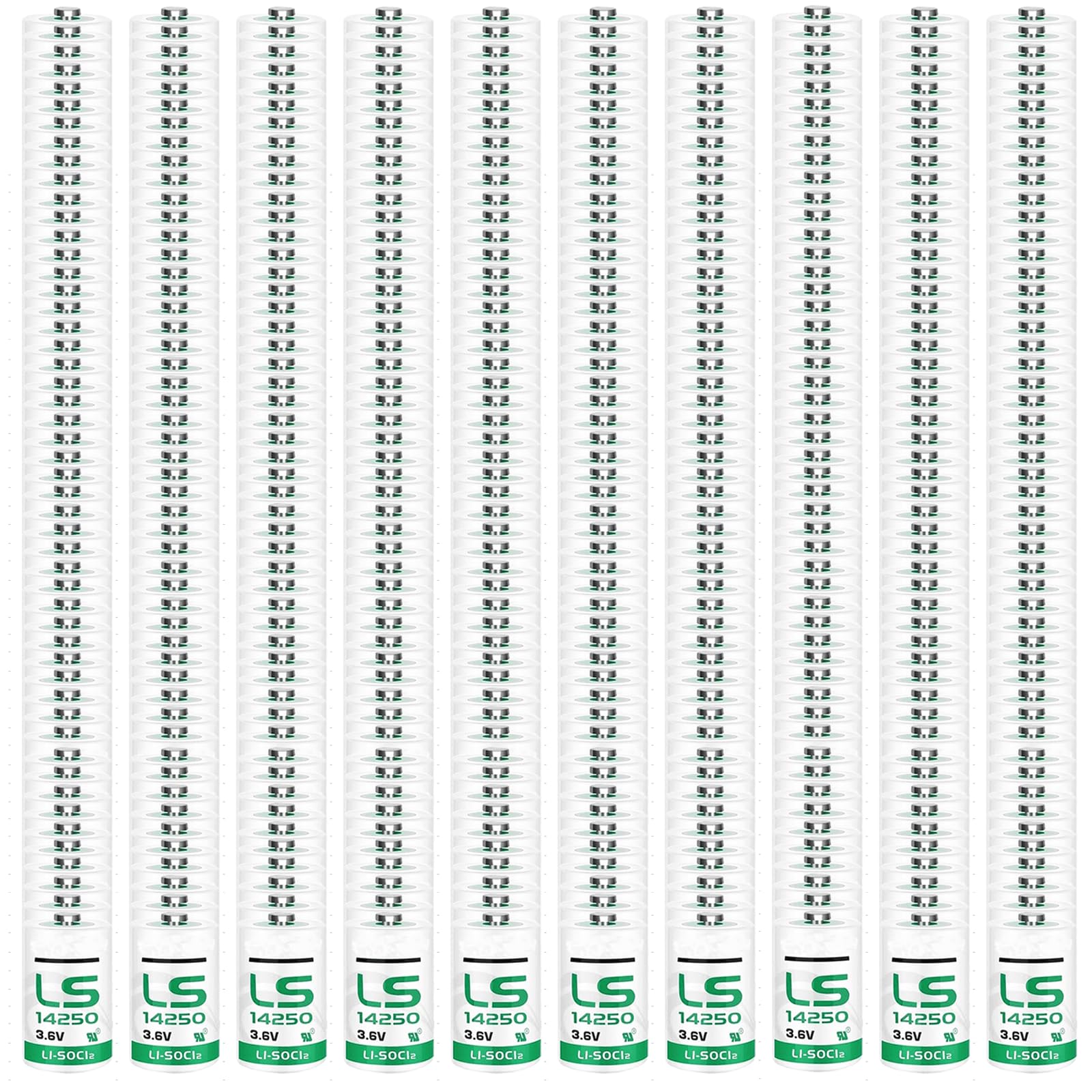 500-Pack LS14250 3 6V 1200mah 1 2 AA Lithium Battery Non Rechargeable Replace for LS 14250 Battery