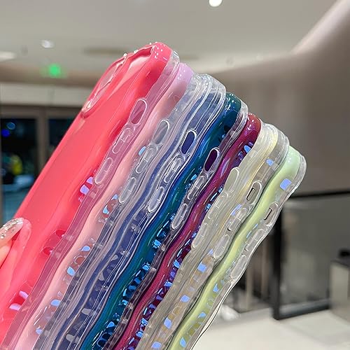 Miniatura 4 de FABSPARK Funda para iPhone 15 Pro Max, bonita funda colorida con láser, retro, exquisita, rizada, borde ondulado, protector estético de TPU suave