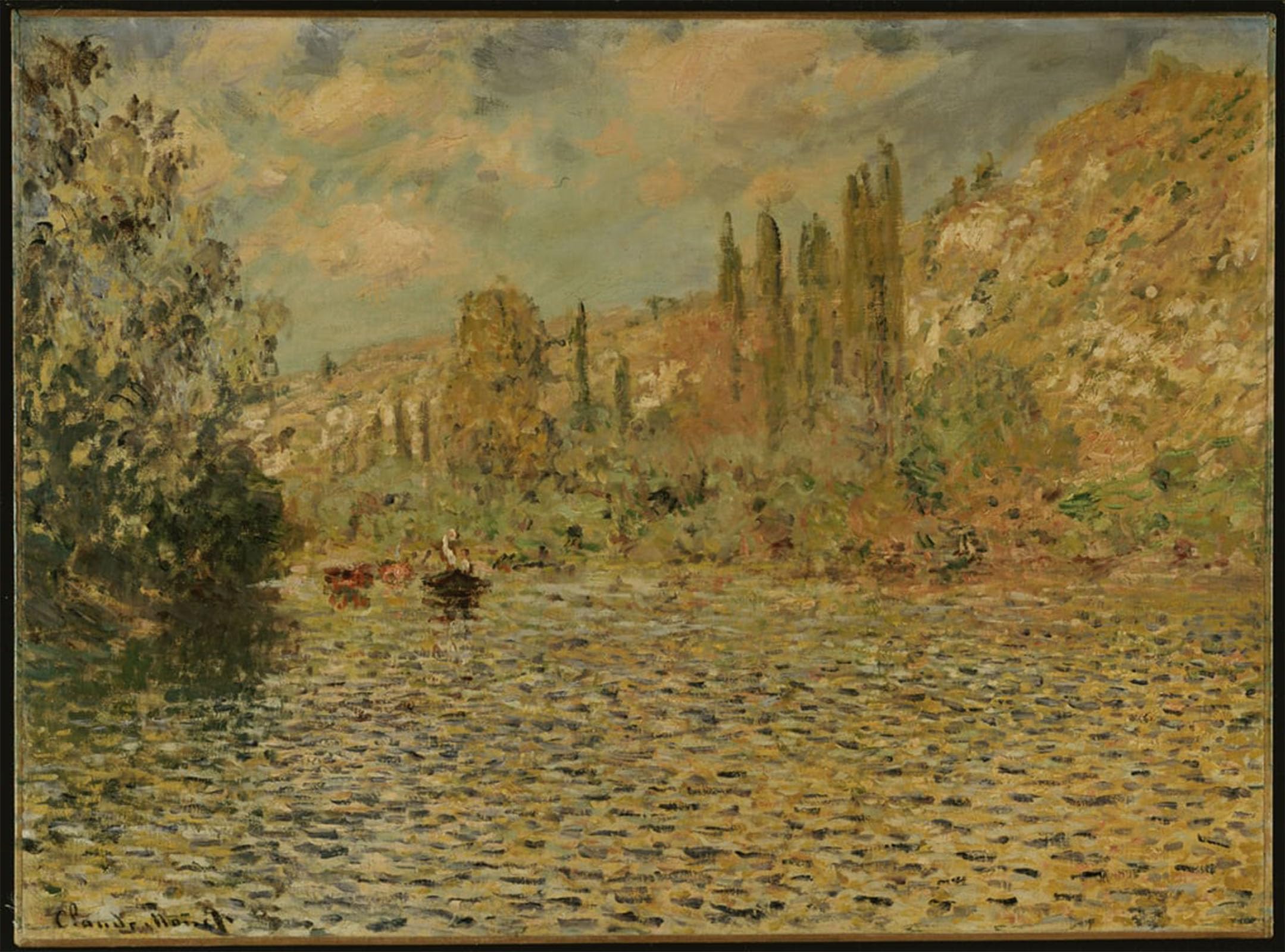 SERENDIPITP Vintage Picture Print on Canvas Wall Art Poster the Seine At Vetheuil by Claude Monet Artwork Print Poster for Wall Decor 60x90cm